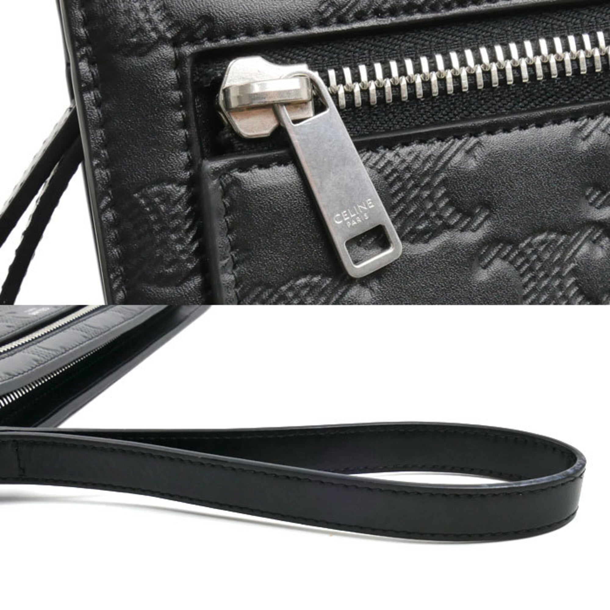 Celine Black Leather Clutch Bag (Pre-Owned)