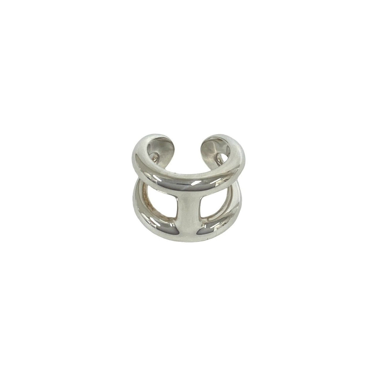 Hermes Silver Silver 925 Band Ring (Pre-Owned)