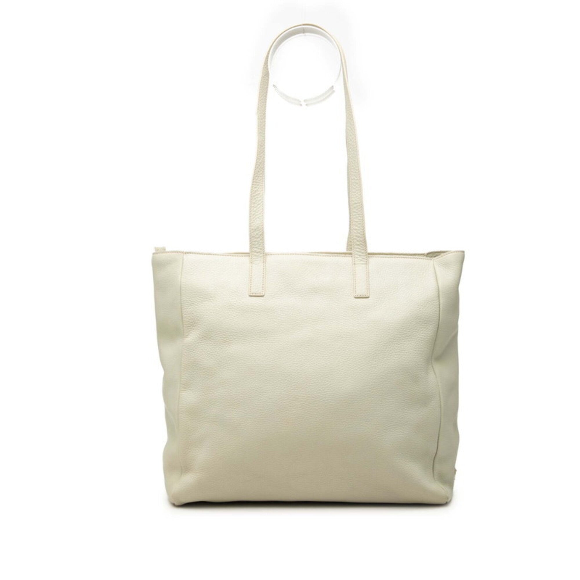 Prada Green White Leather Shoulder Bag Tote Bag (Pre-Owned)