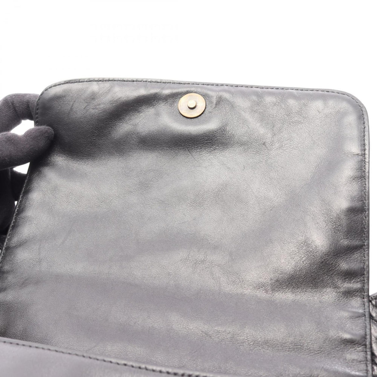 Chanel Black Leather Handbag Shoulder Bag (Pre-Owned)