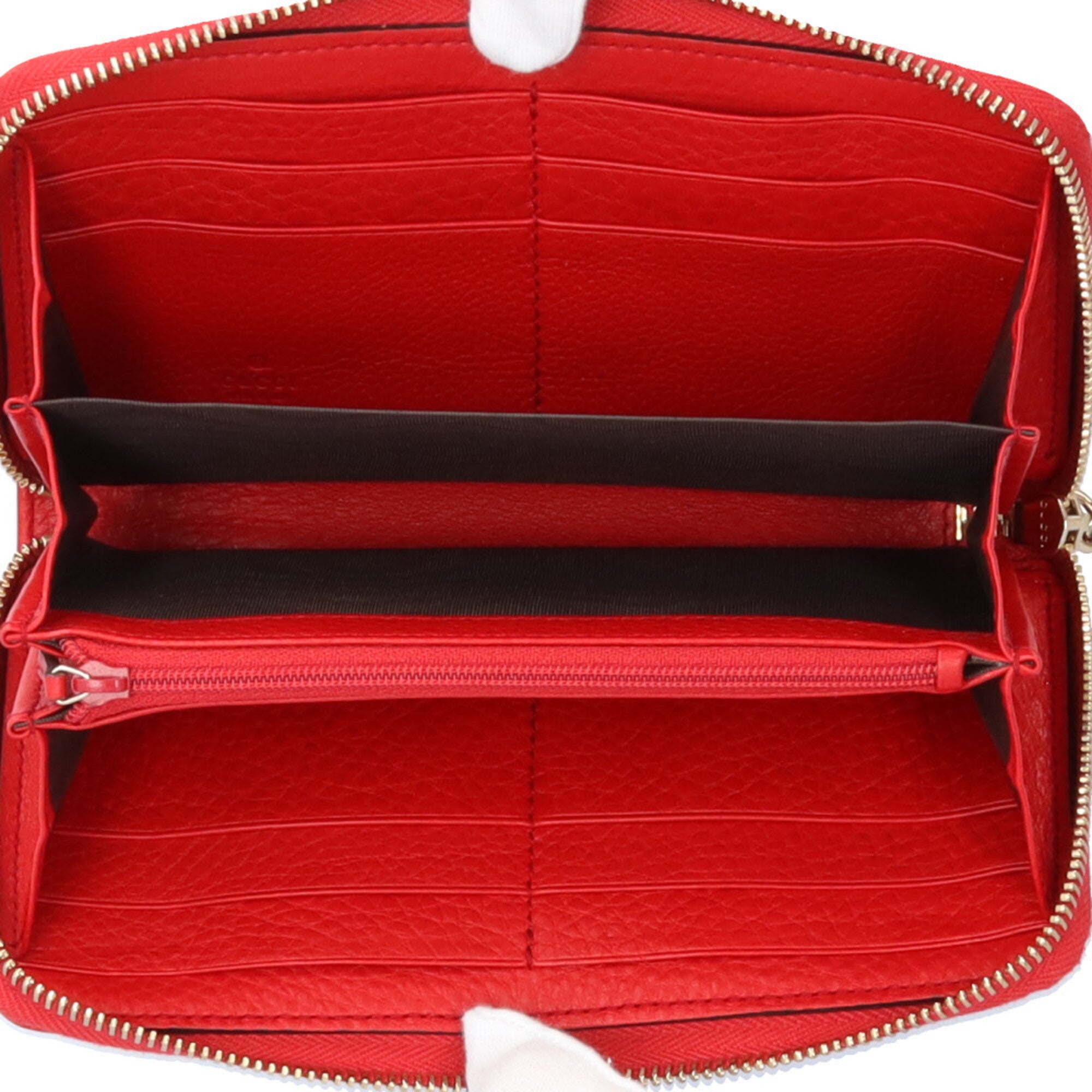 Gucci Soho Red Color Leather Long Wallet (Bi-Fold) (Pre-Owned)