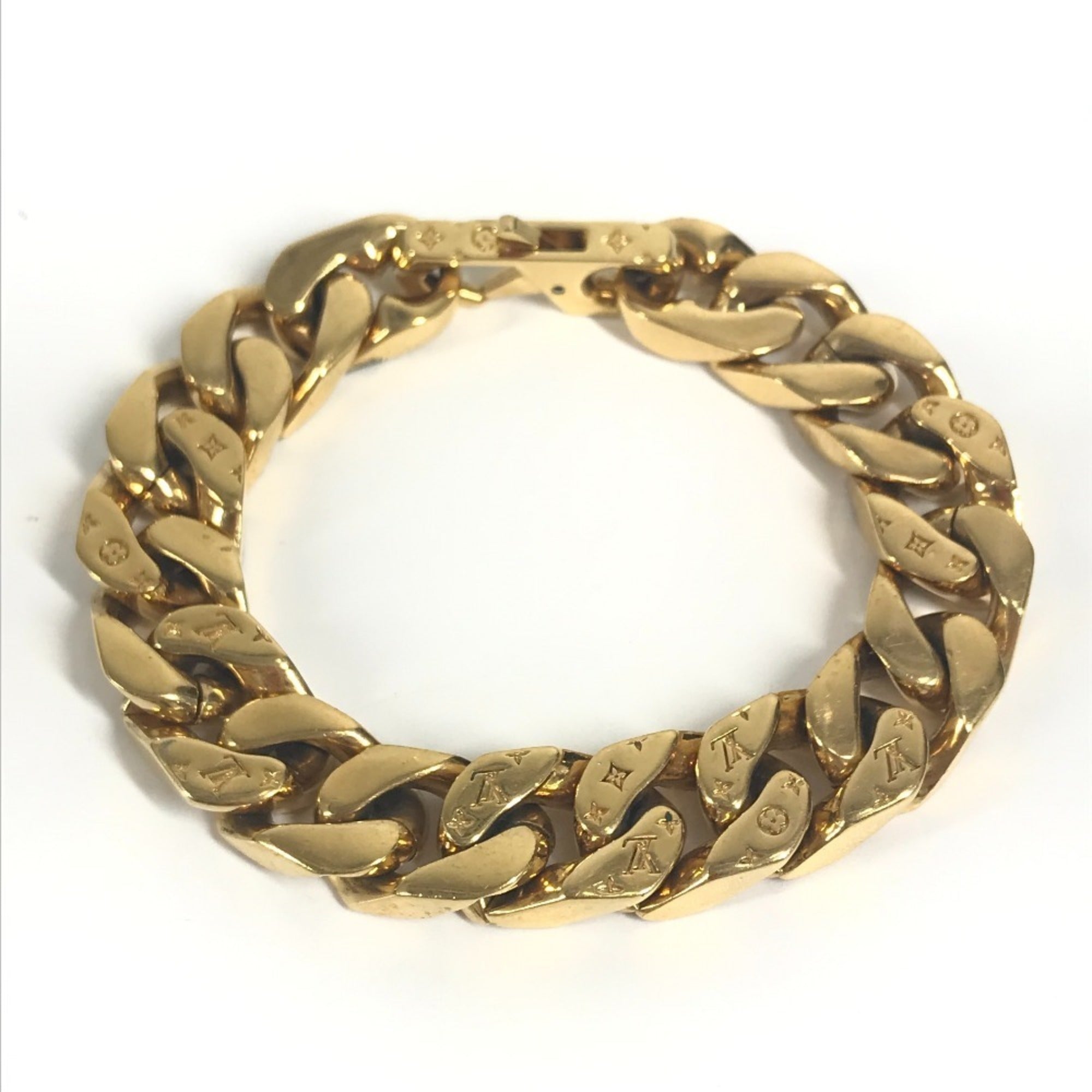 Louis Vuitton Monogram Gold Metal Charm Bracelet (Pre-Owned)