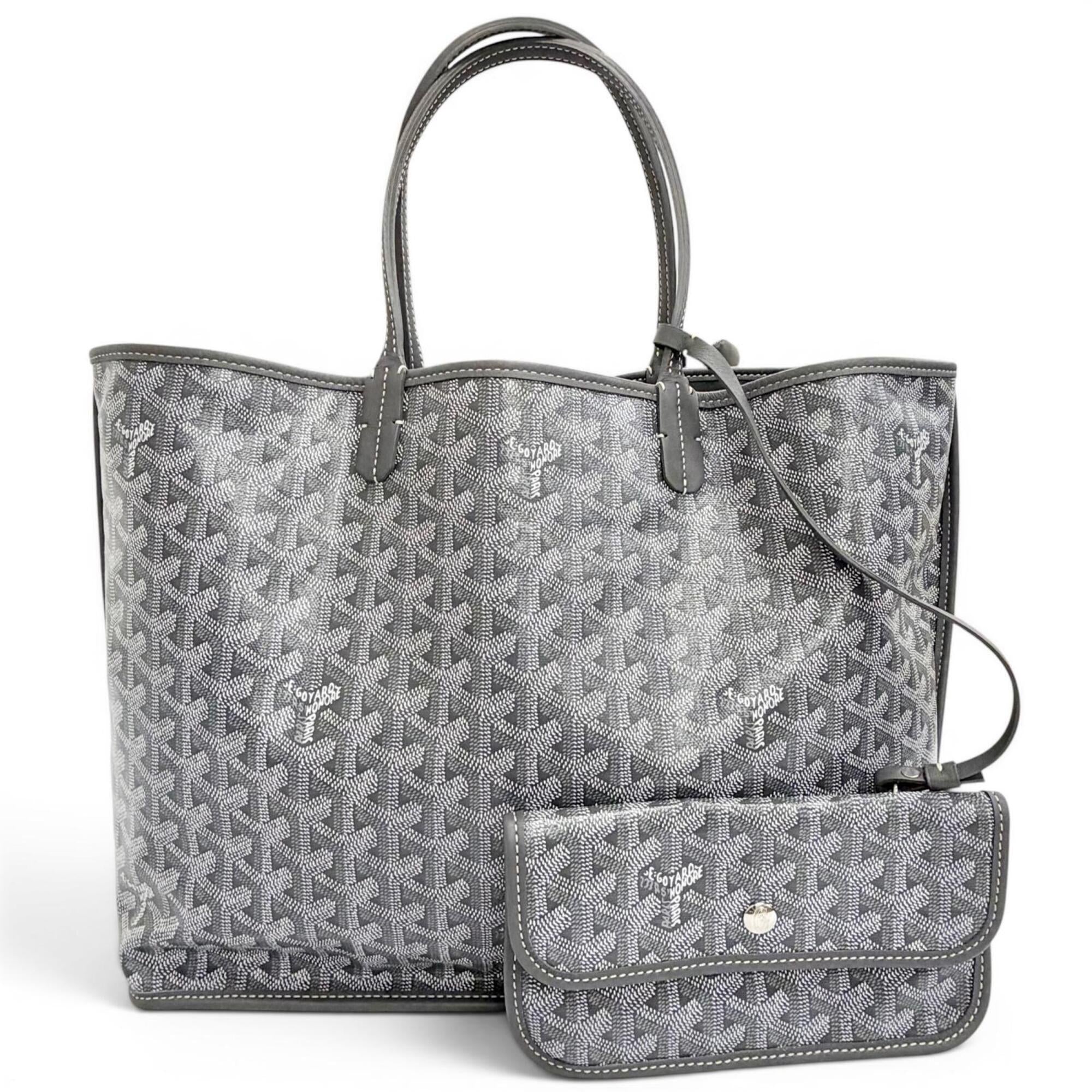 Goyard Gray Leather Canvas Pouch Tote Bag (Pre-Owned)
