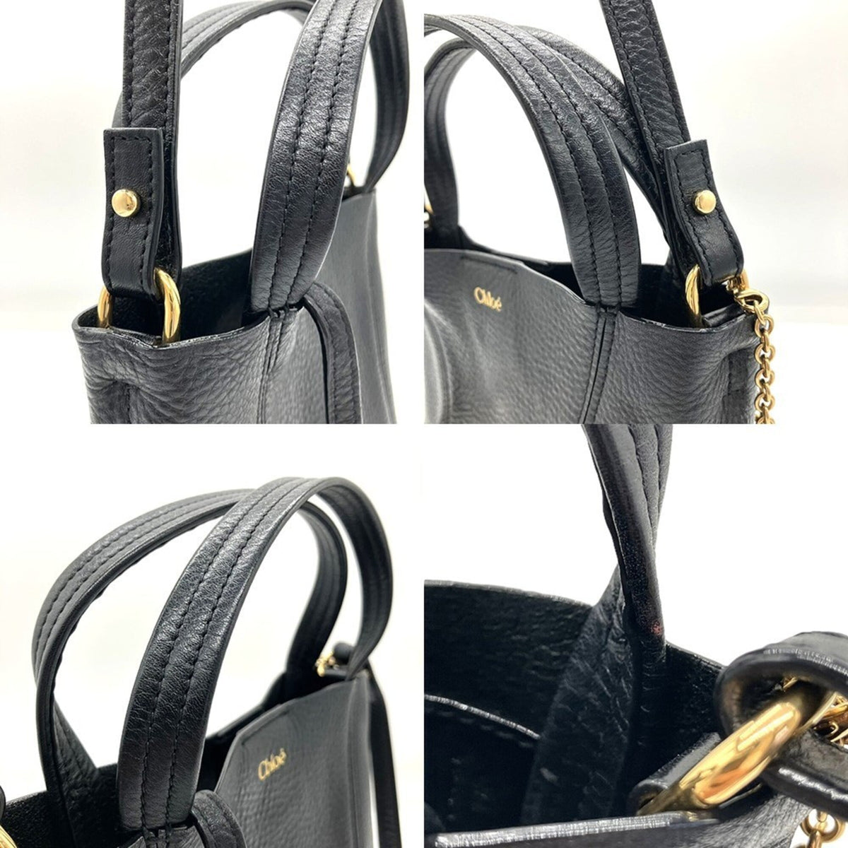 Chloé Black Leather Tote Bag (Pre-Owned)