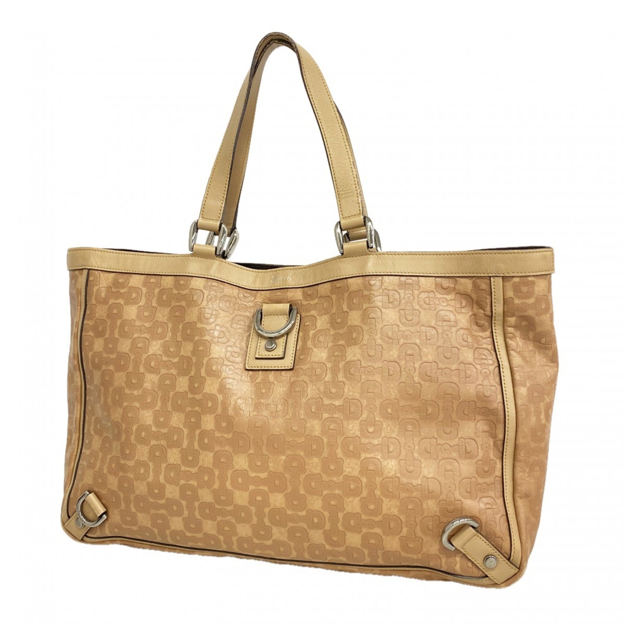 Gucci Beige Leather Tote Bag (Pre-Owned)