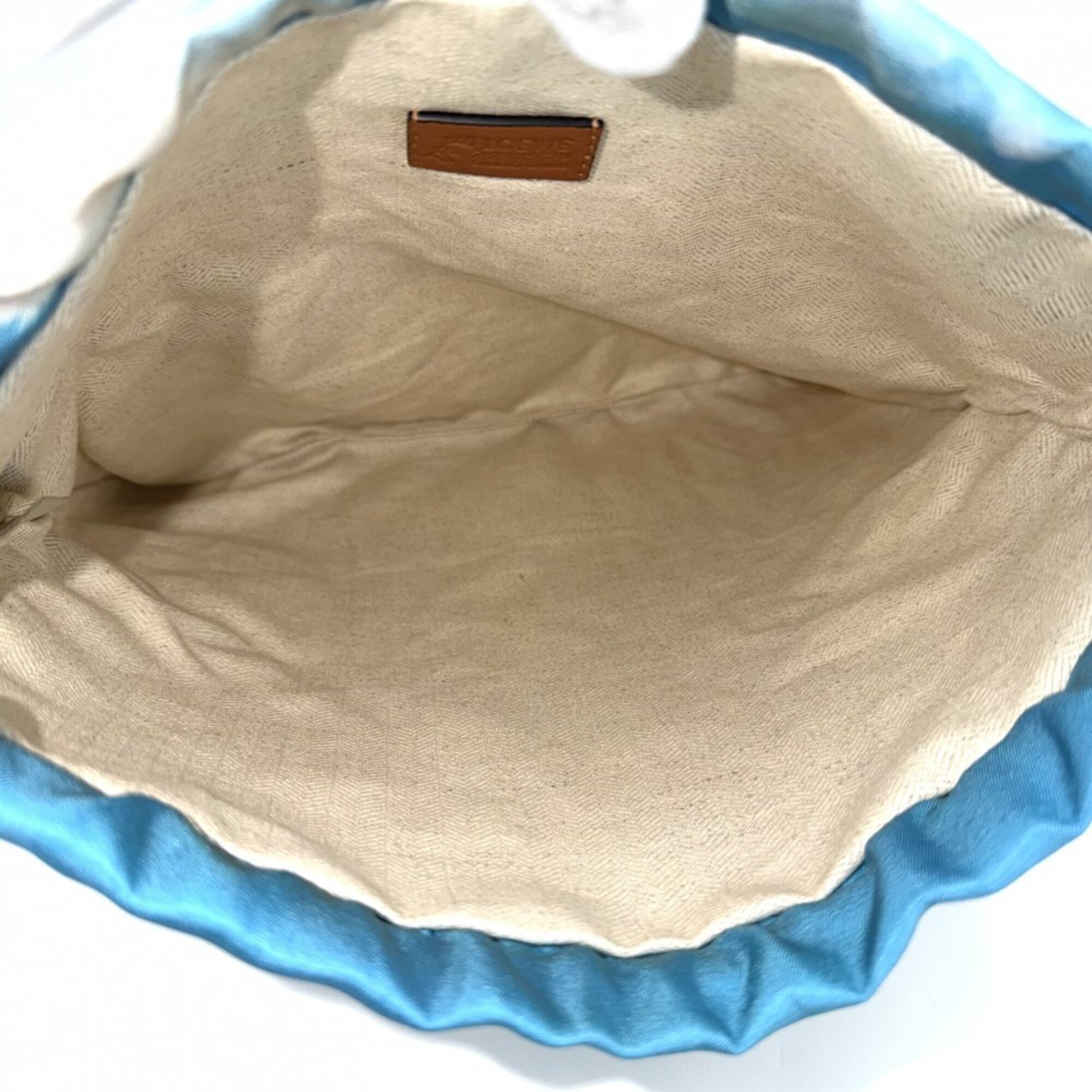 Loewe Linen Blue Multi-Color Cotton Linen Pouch (Pre-Owned)