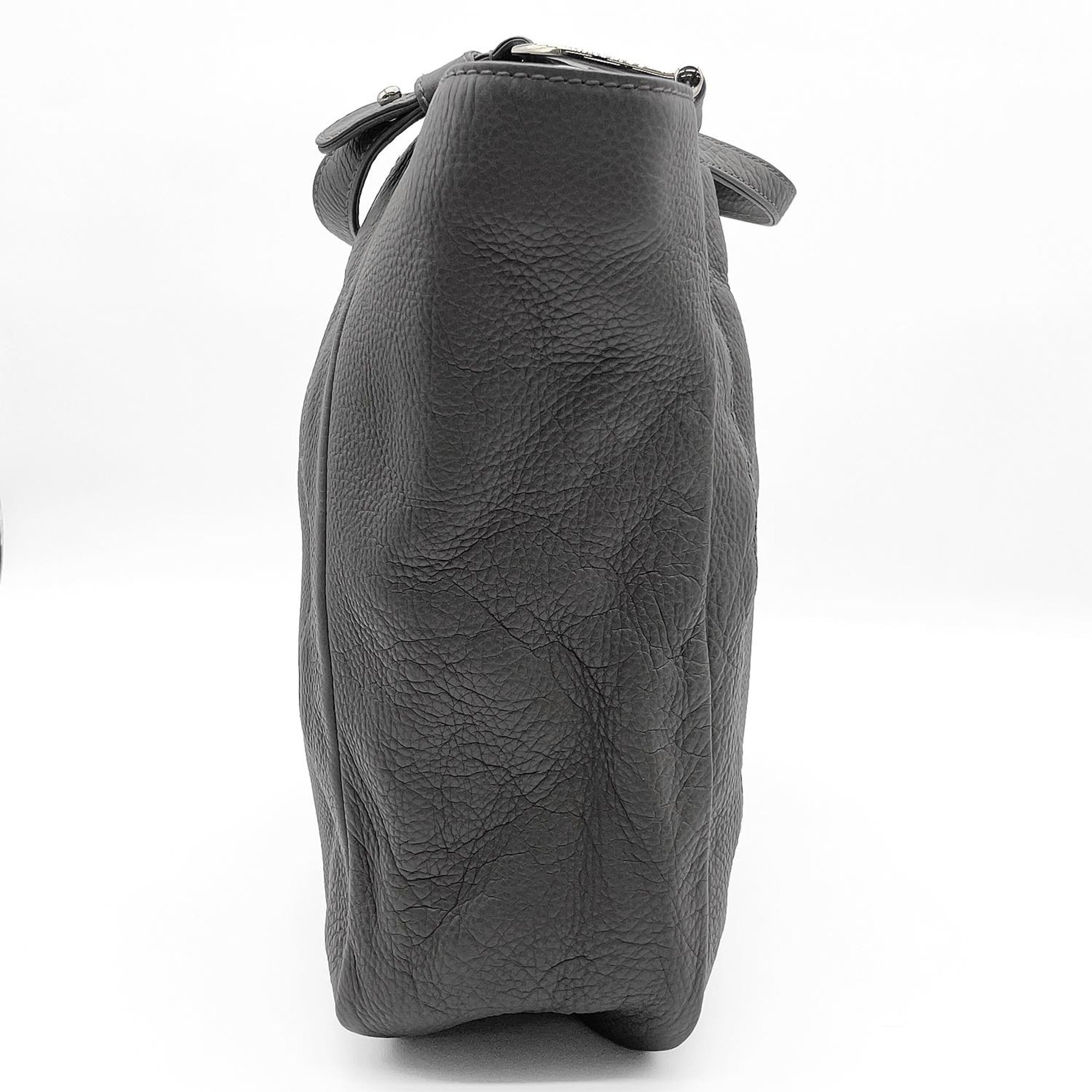 Gucci Horsebit Gray Leather Tote Bag (Pre-Owned)