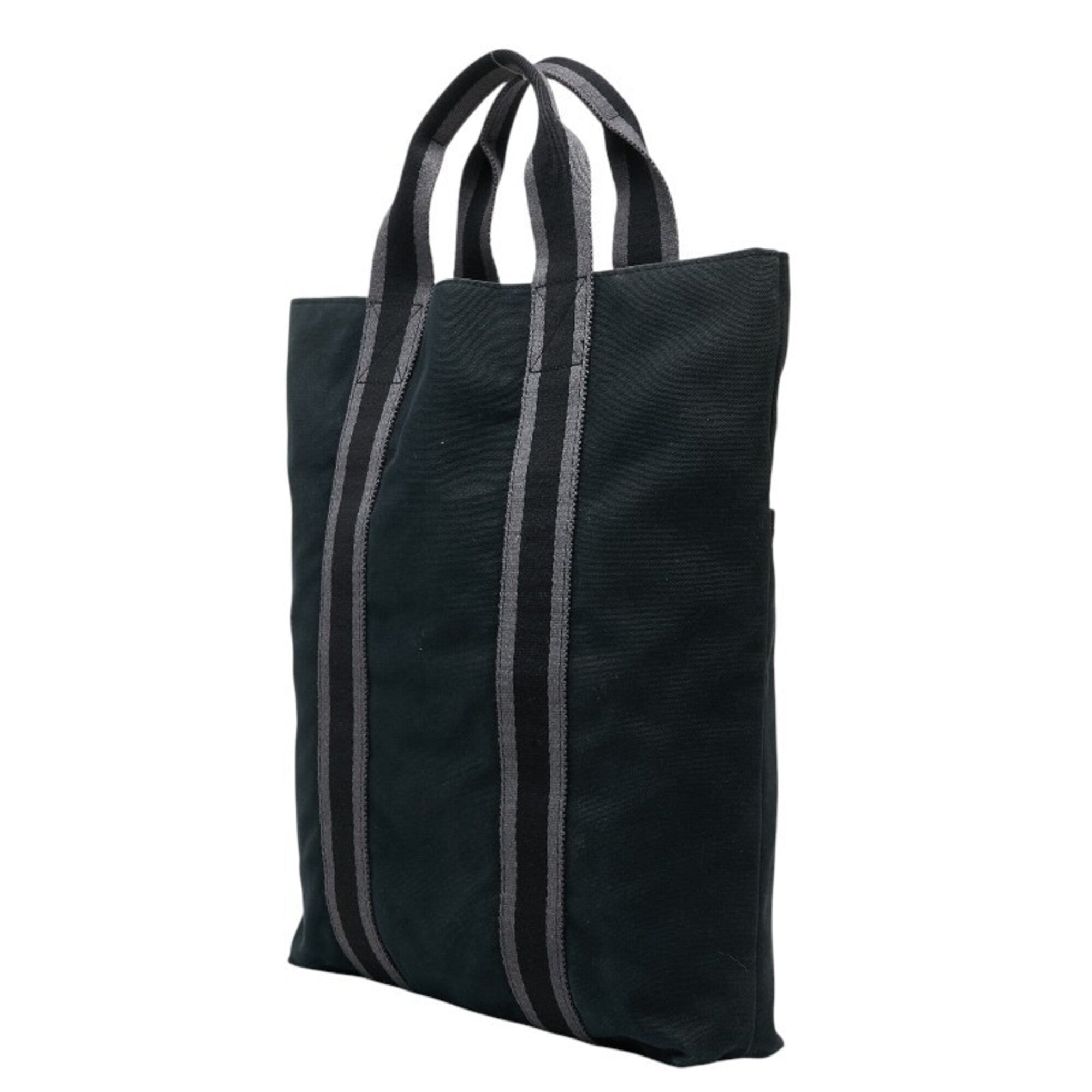 Hermes Black Cotton Canvas Tote Bag (Pre-Owned)