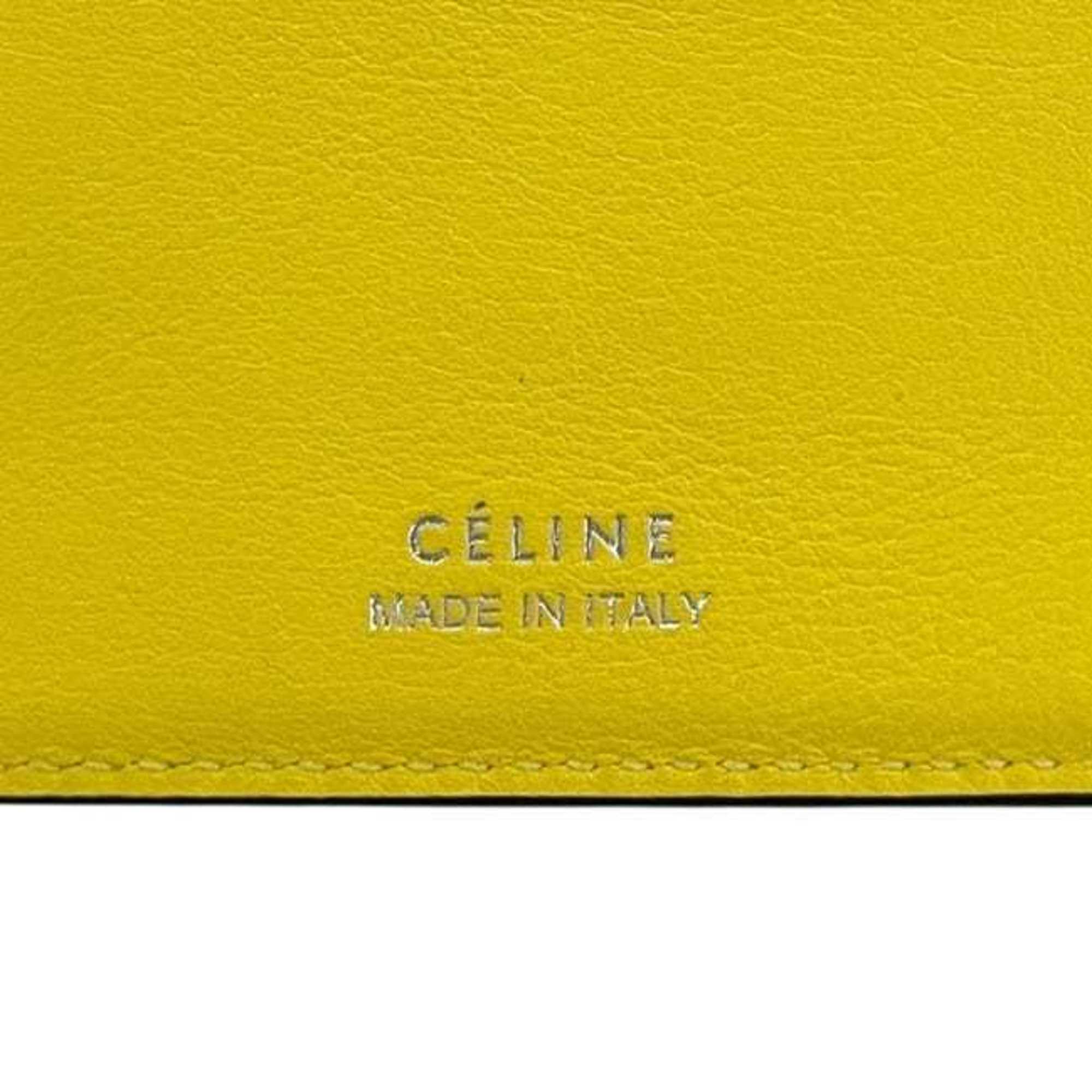 Celine Gray Yellow Leather Wallet (Tri-Fold) (Pre-Owned)
