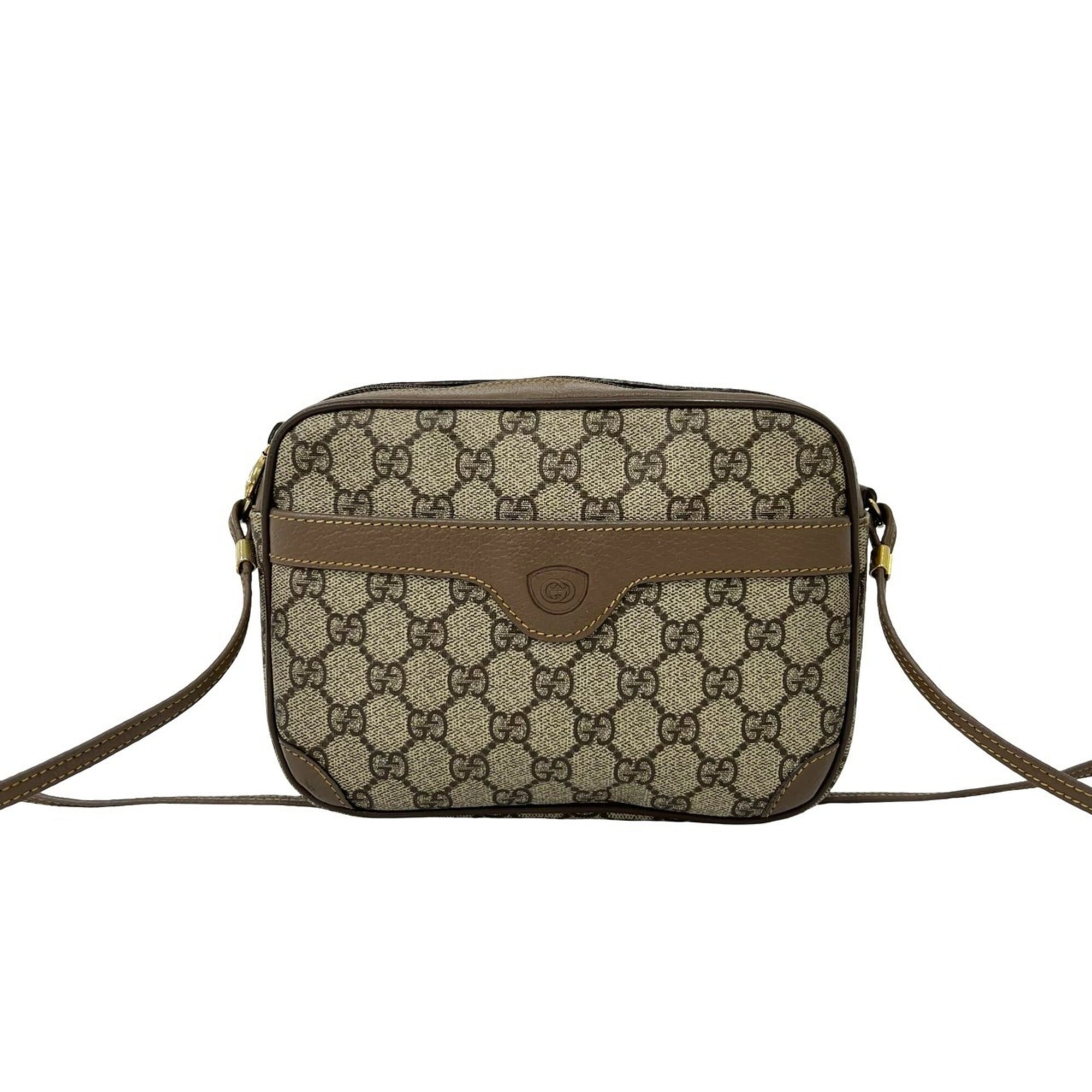 Gucci Brown Leather Pvc Pochette Shoulder Bag (Pre-Owned)