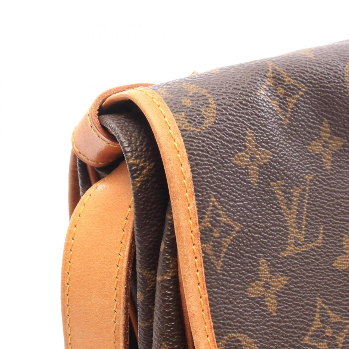 Louis Vuitton Brown Coated Canvas Leather Handbag Shoulder Bag (Pre-Owned)