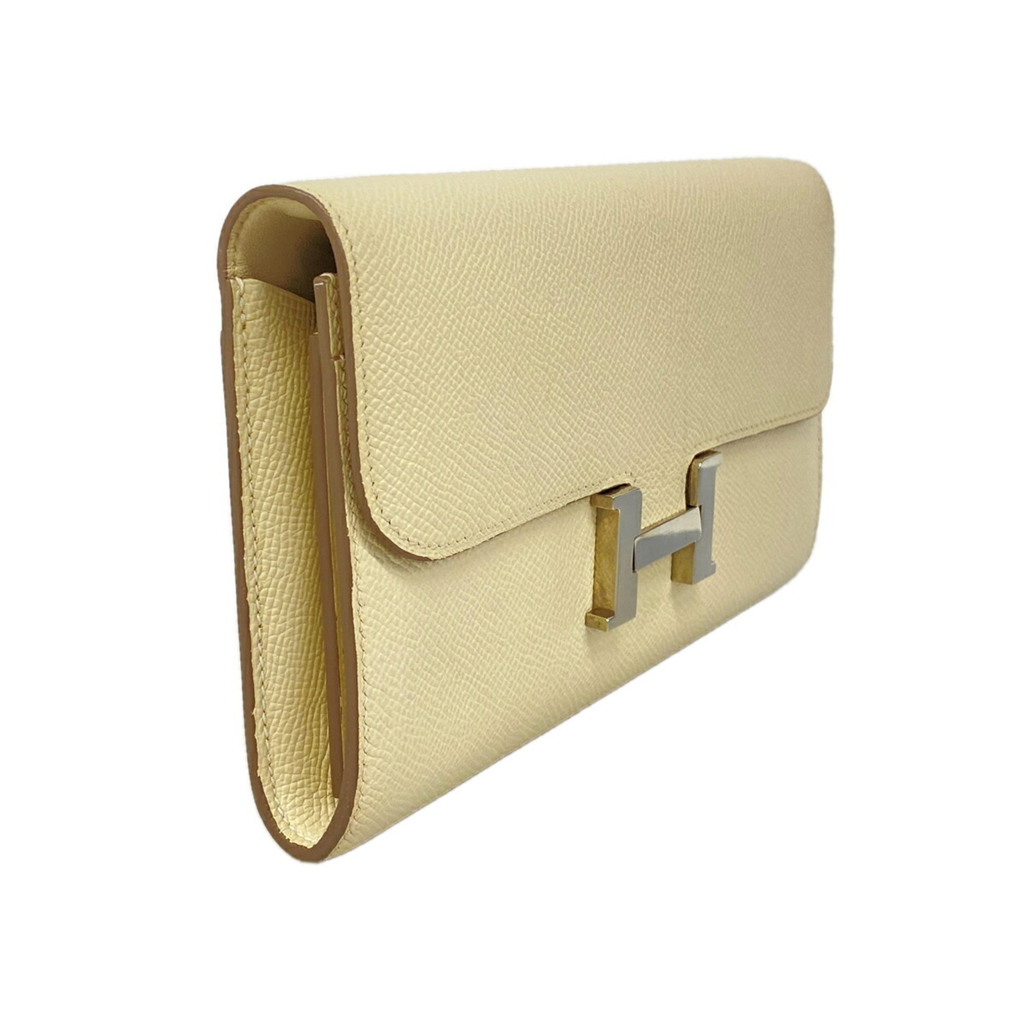 Hermes White Leather Chain/Shoulder Wallet (Pre-Owned)