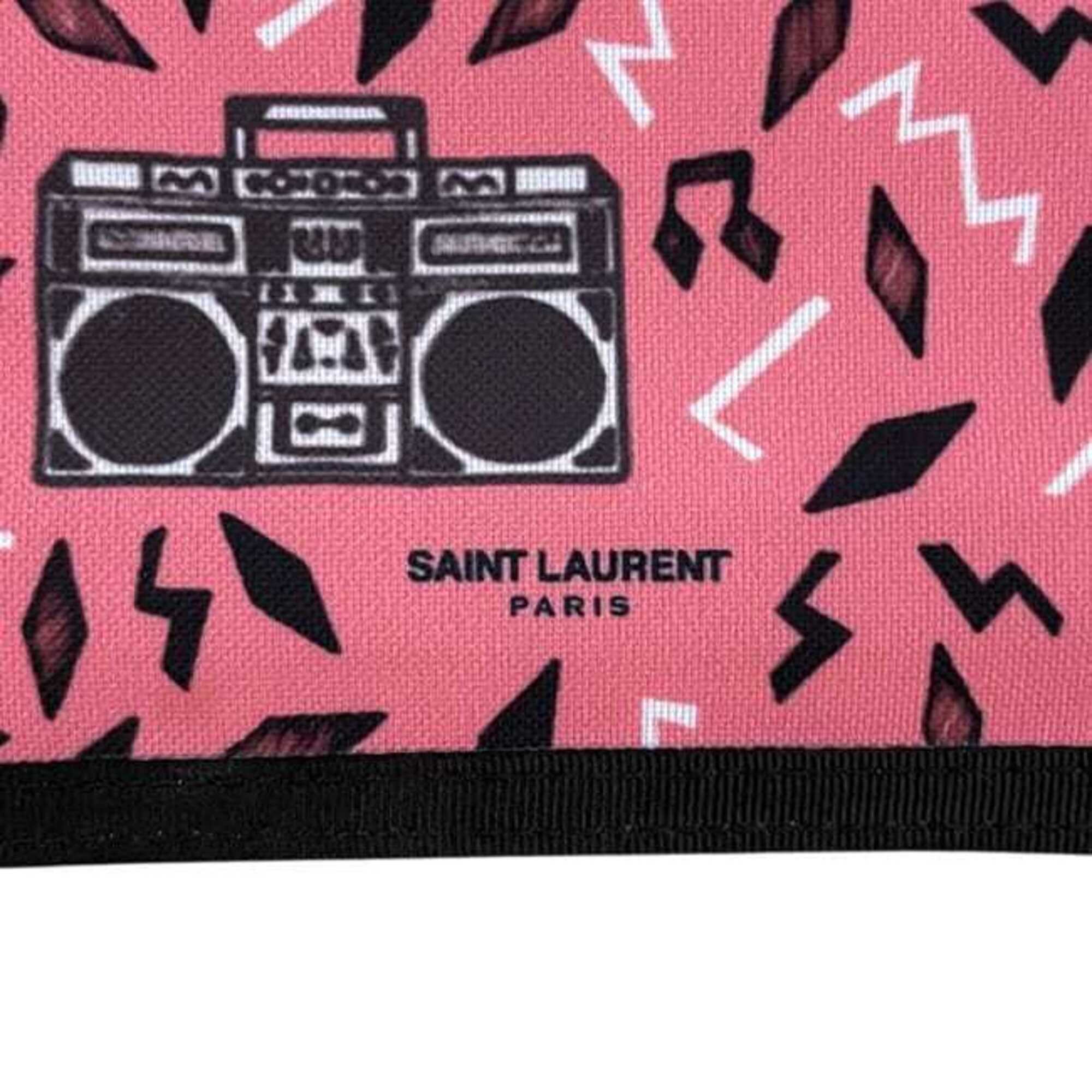 Yves Saint Laurent Black Pink Nylon Wallet (Tri-Fold) (Pre-Owned)