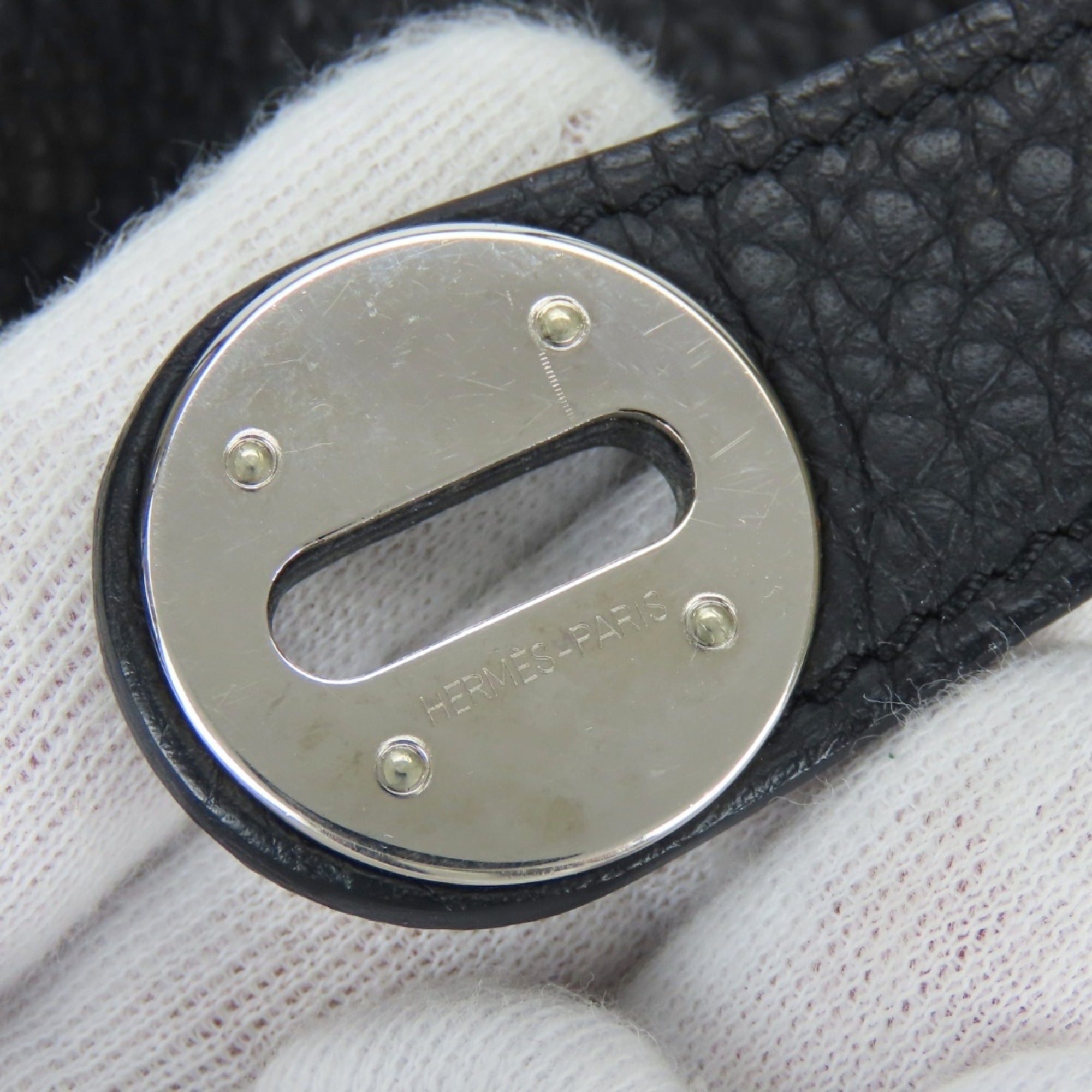 Hermes Lindy Black Taurillon Clemence Leather Handbag (Pre-Owned)