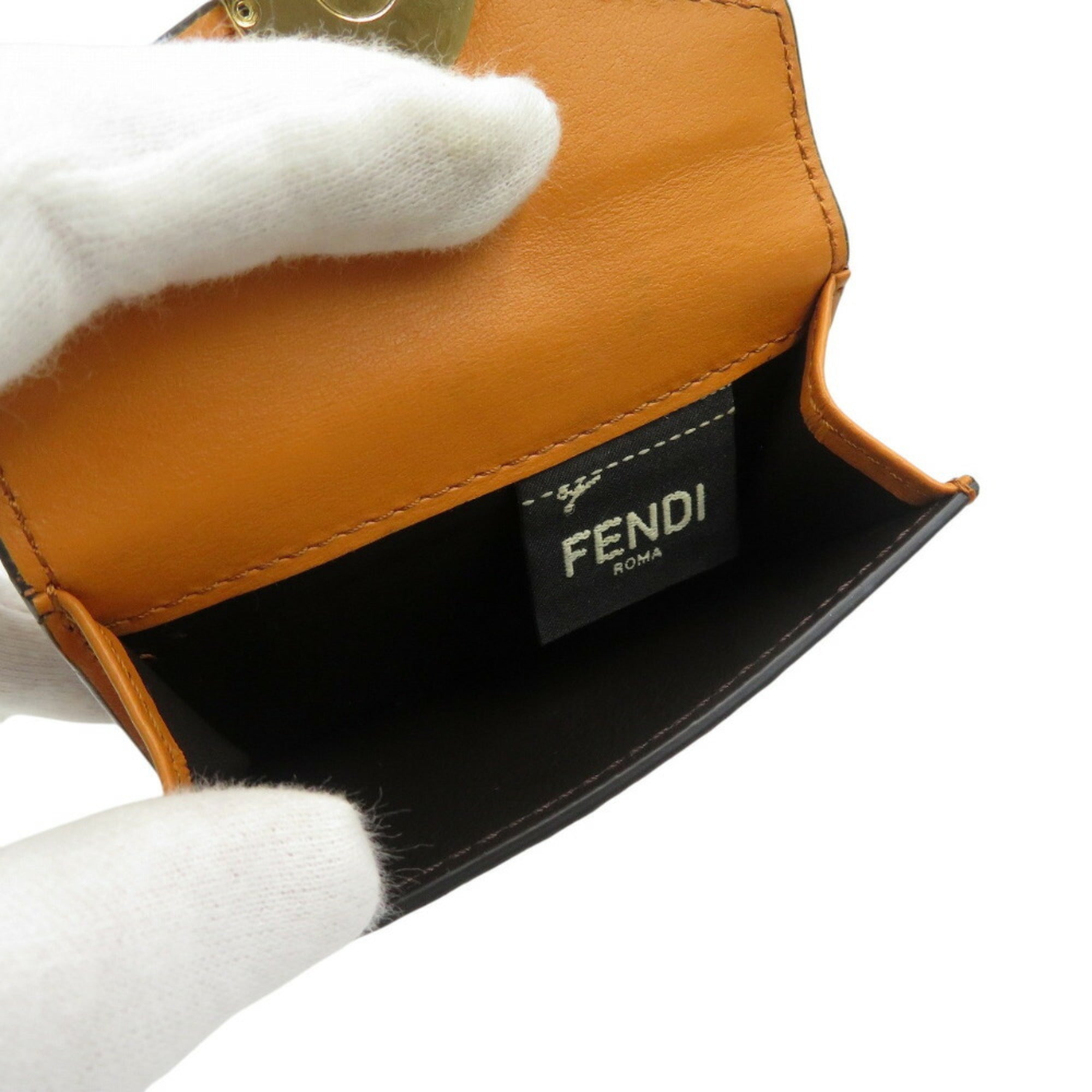 Fendi Yellow Leather Wallet (Tri-Fold) (Pre-Owned)