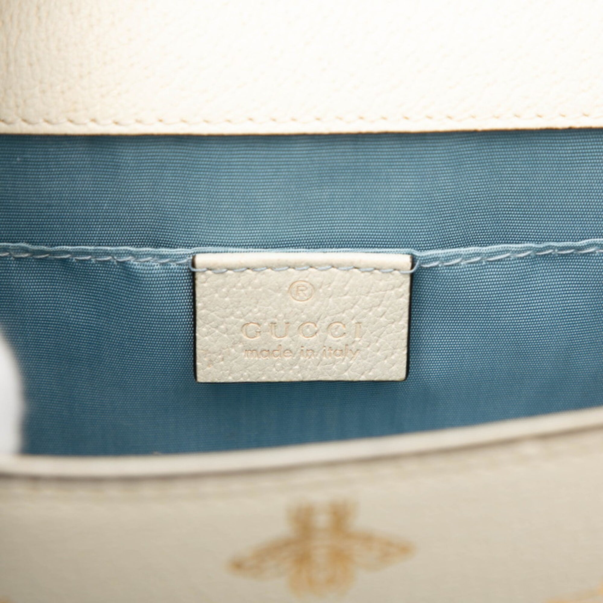 Gucci White Leather Handbag Shoulder Bag (Pre-Owned)