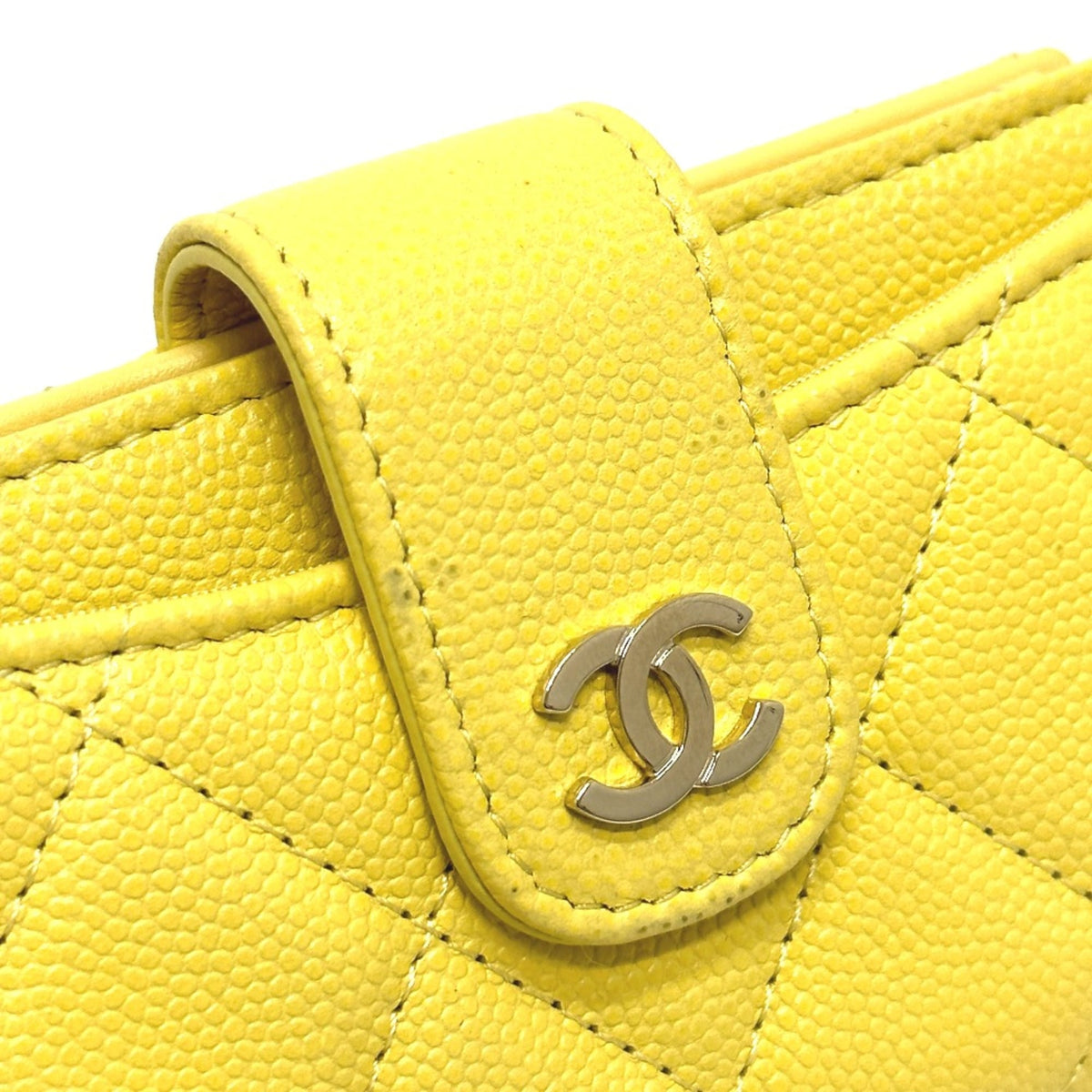 Chanel Yellow Leather Coin Purse/Coin Case (Pre-Owned)