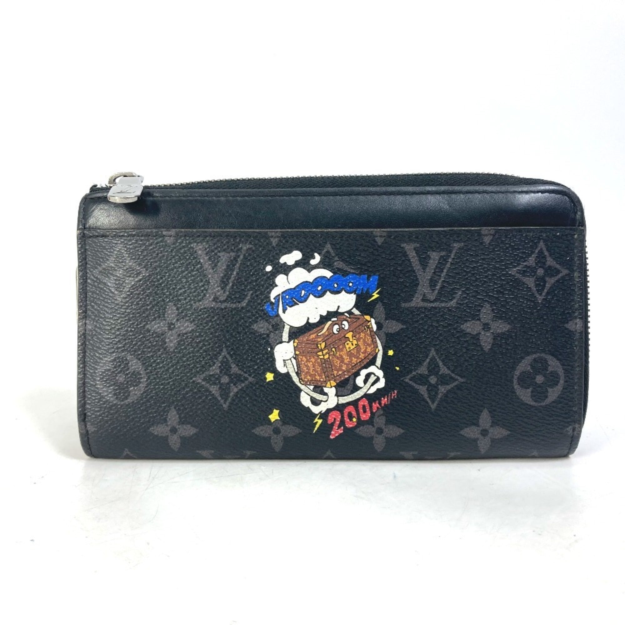 Louis Vuitton Monogram Eclipse Black Blue Monogram Eclipse Long Wallet (Bi-Fold) (Pre-Owned)