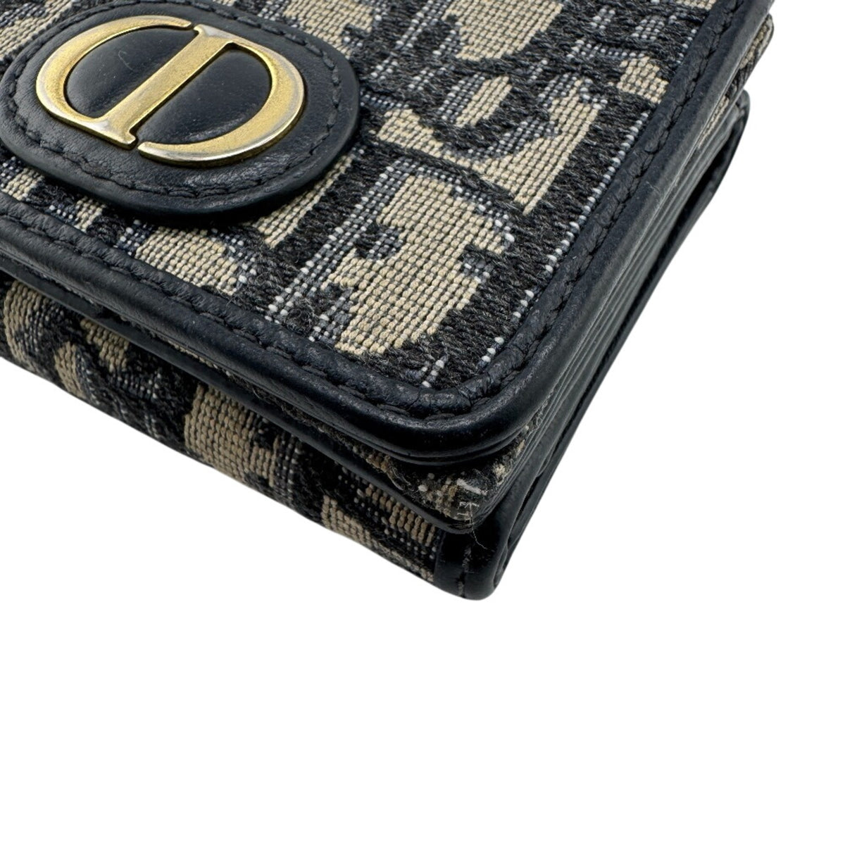 Christian Dior Navy Canvas Wallet (Tri-Fold) (Pre-Owned)