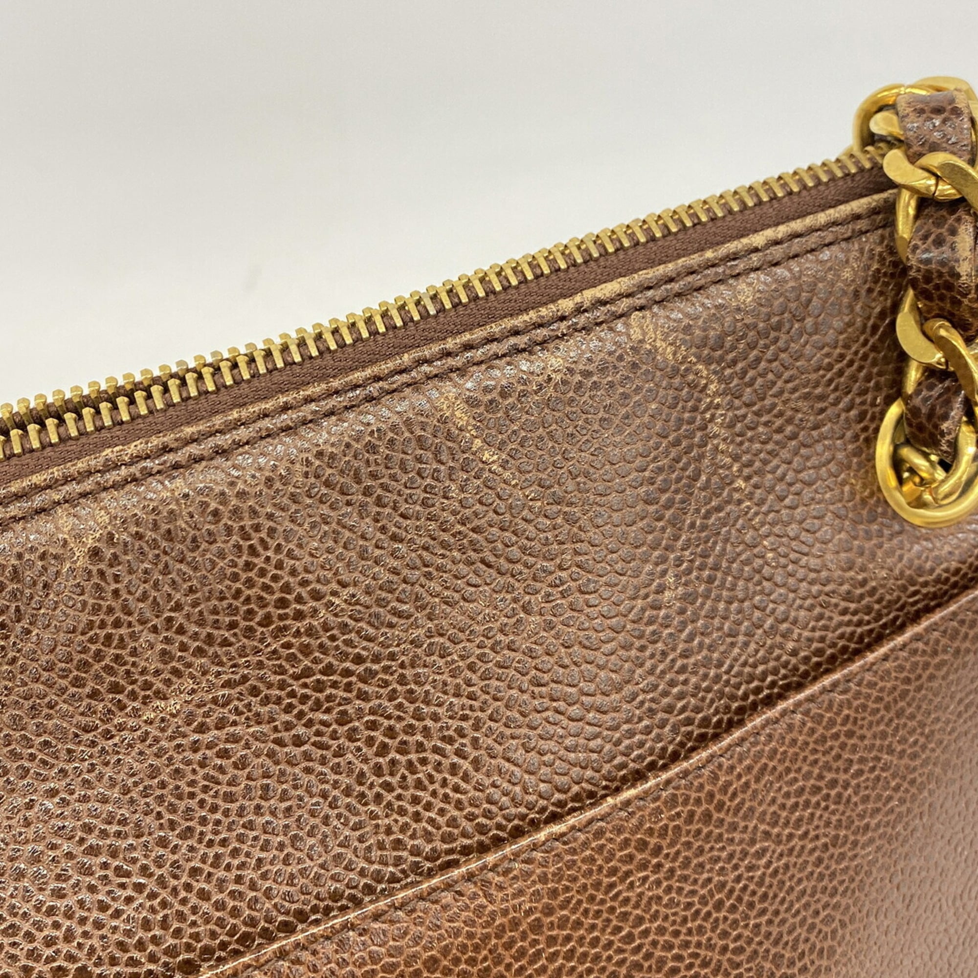 Chanel Brown Grained Calfskin Tote Bag (Pre-Owned)
