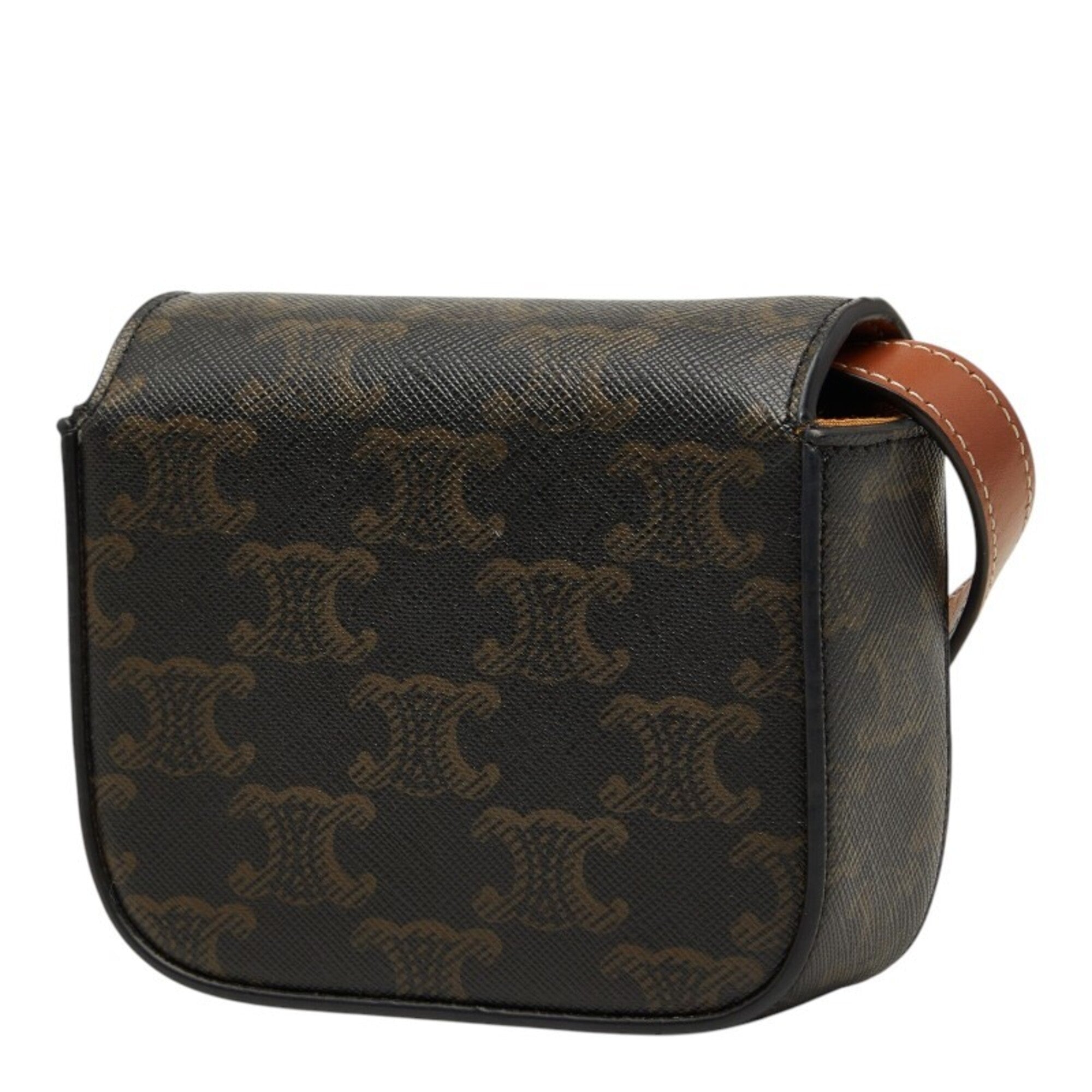 Celine Black Brown Pvc Leather Shoulder Bag (Pre-Owned)
