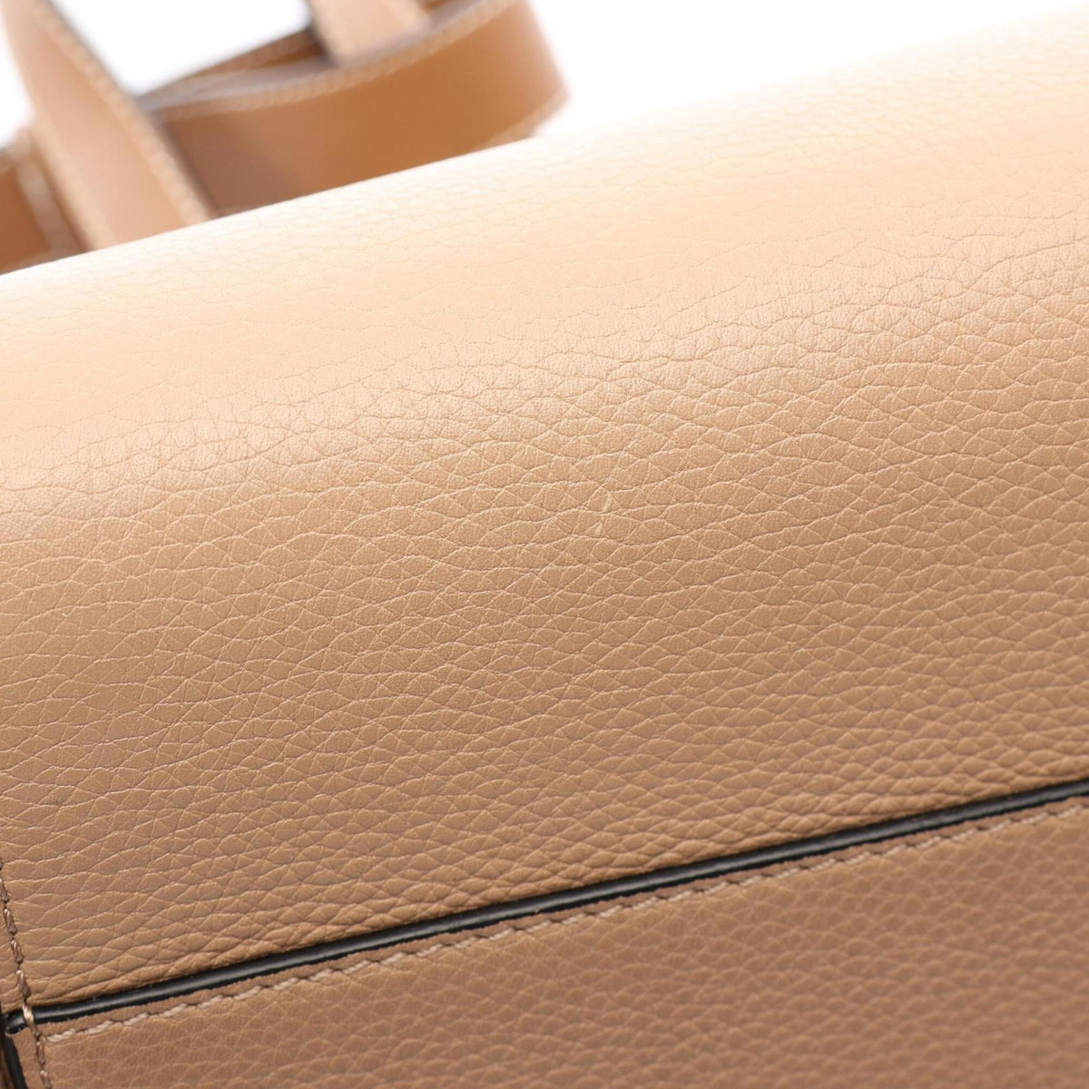 Loewe Beige Gray Leather Handbag (Pre-Owned)