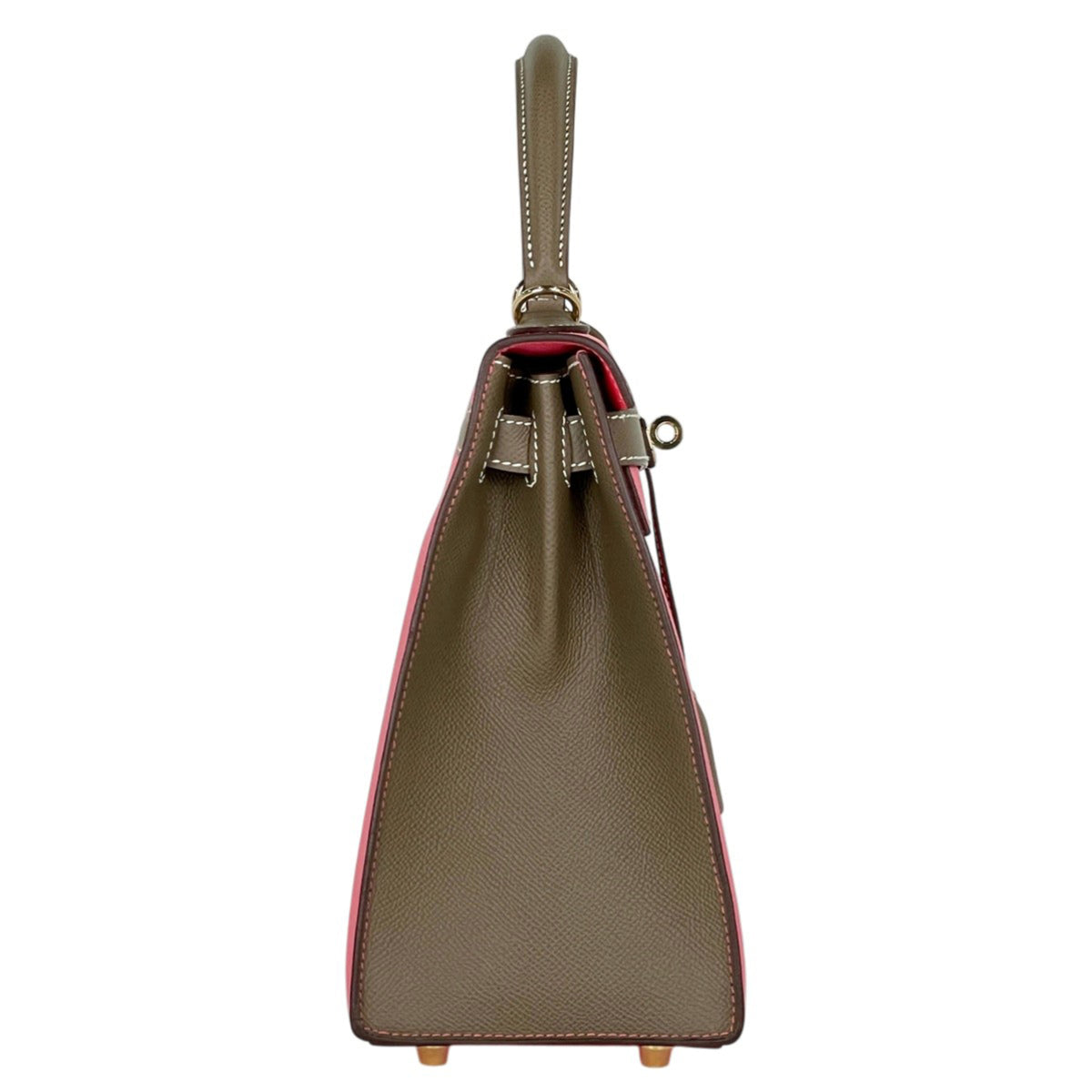 Hermes Kelly Etoupe Gray Rose Azalee Epsom Leather Handbag Shoulder Bag (Pre-Owned)