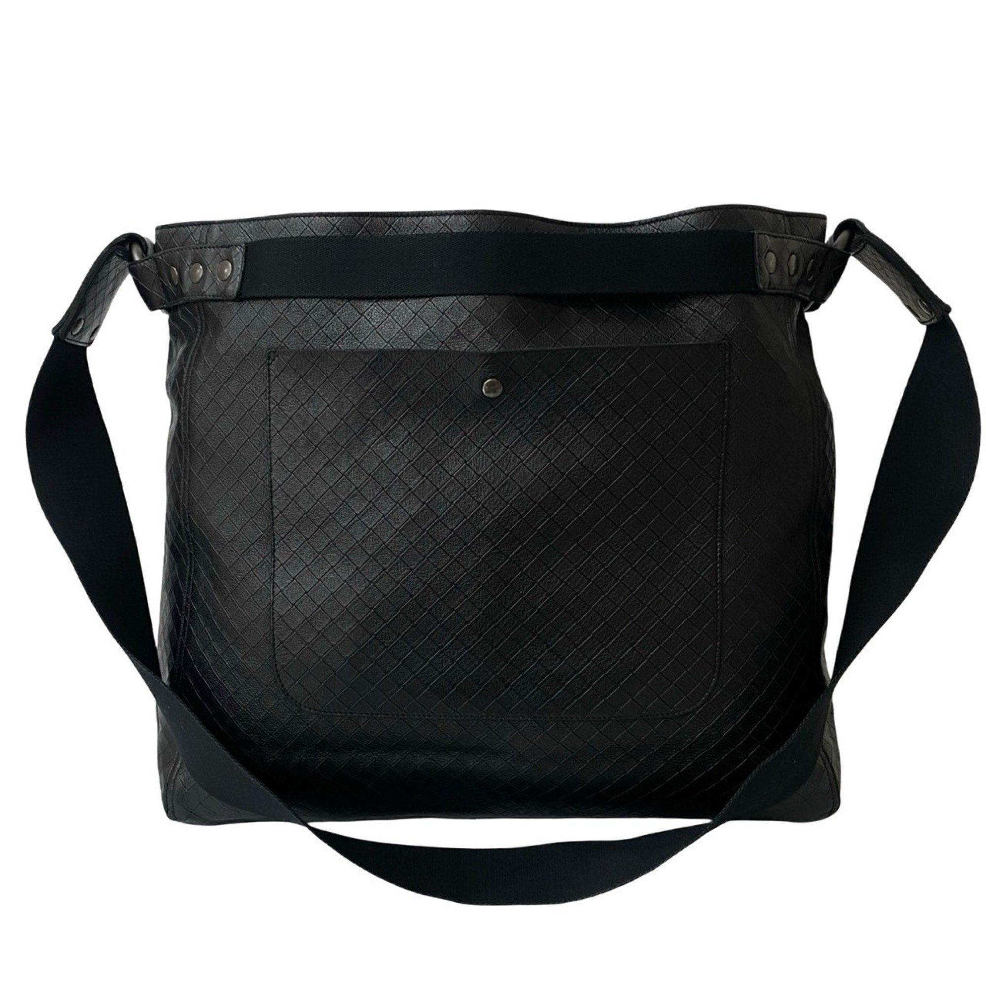 Bottega Veneta Black Leather Shoulder Bag Tote Bag (Pre-Owned)