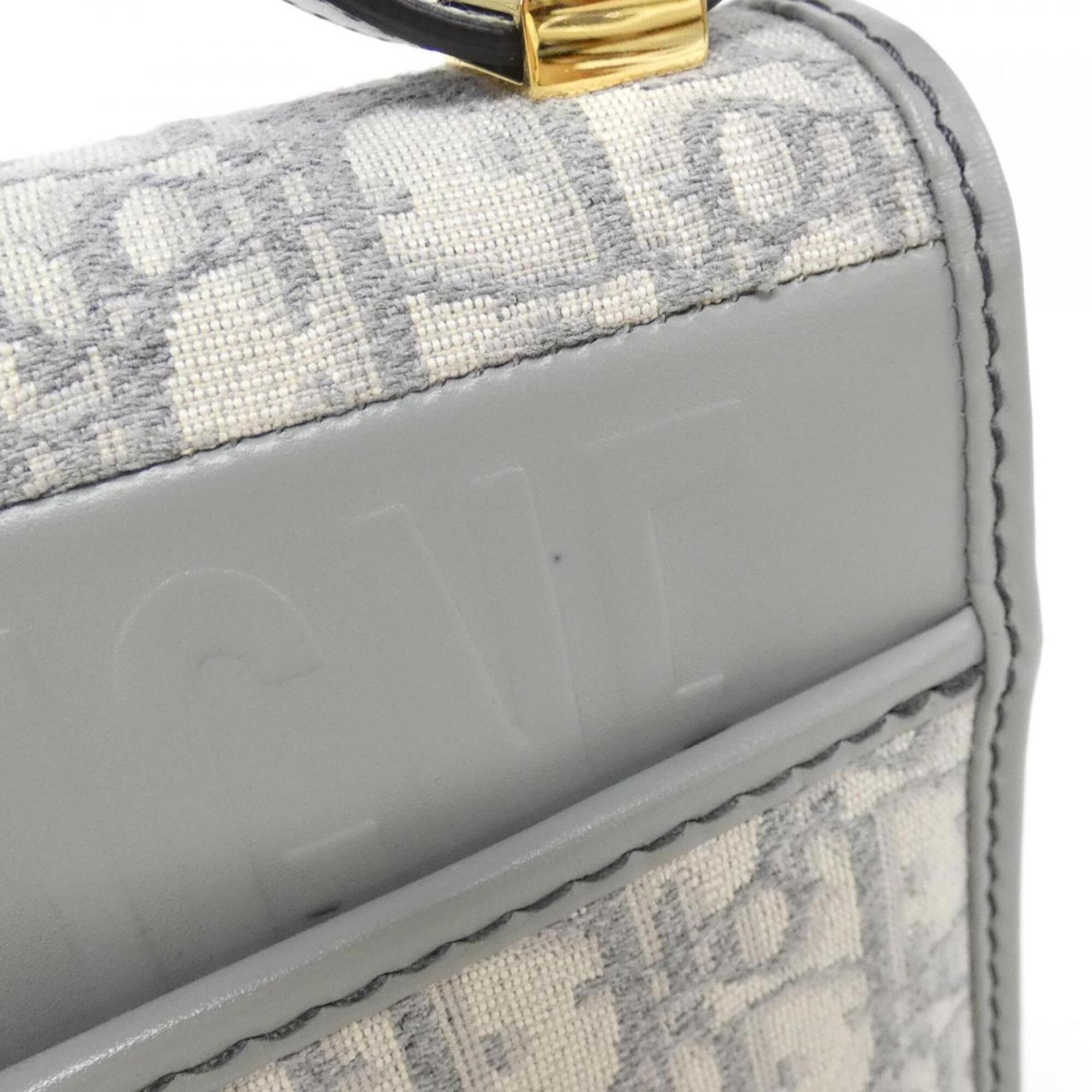 Christian Dior Gray Canvas Shoulder Bag (Pre-Owned)
