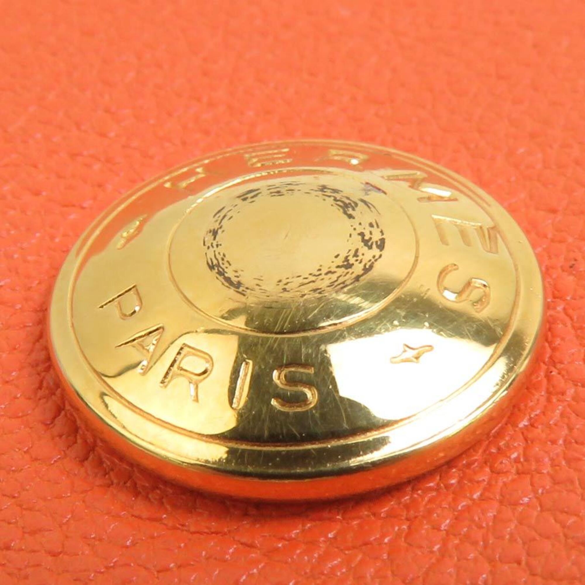 Hermes Orange Leather Coin Purse/Coin Case (Pre-Owned)