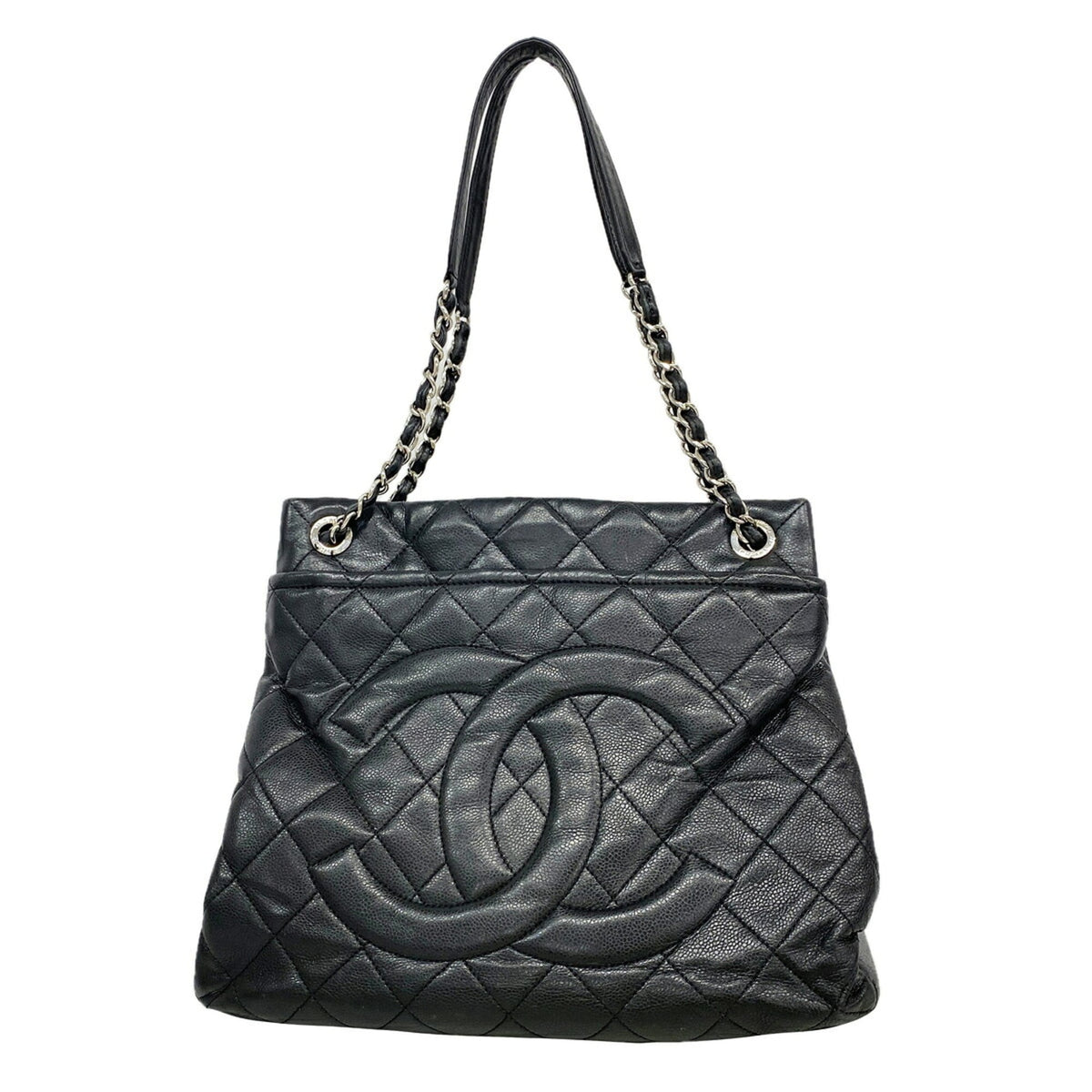 Chanel Black Grained Calfskin Shoulder Bag (Pre-Owned)