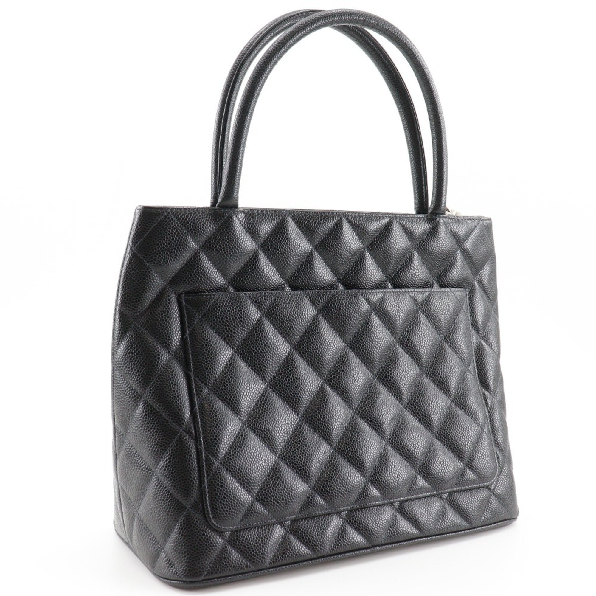 Chanel Matelasse Black Grained Calfskin Tote Bag (Pre-Owned)