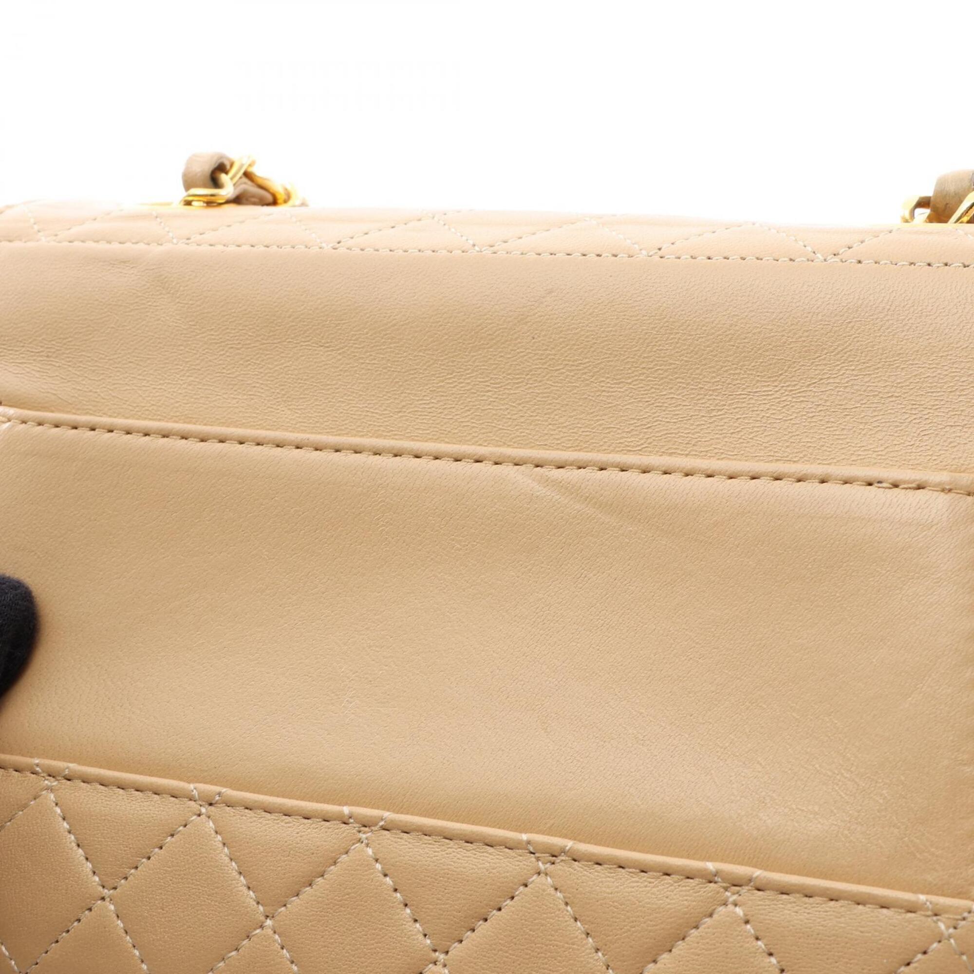Chanel Beige Leather Handbag Shoulder Bag (Pre-Owned)