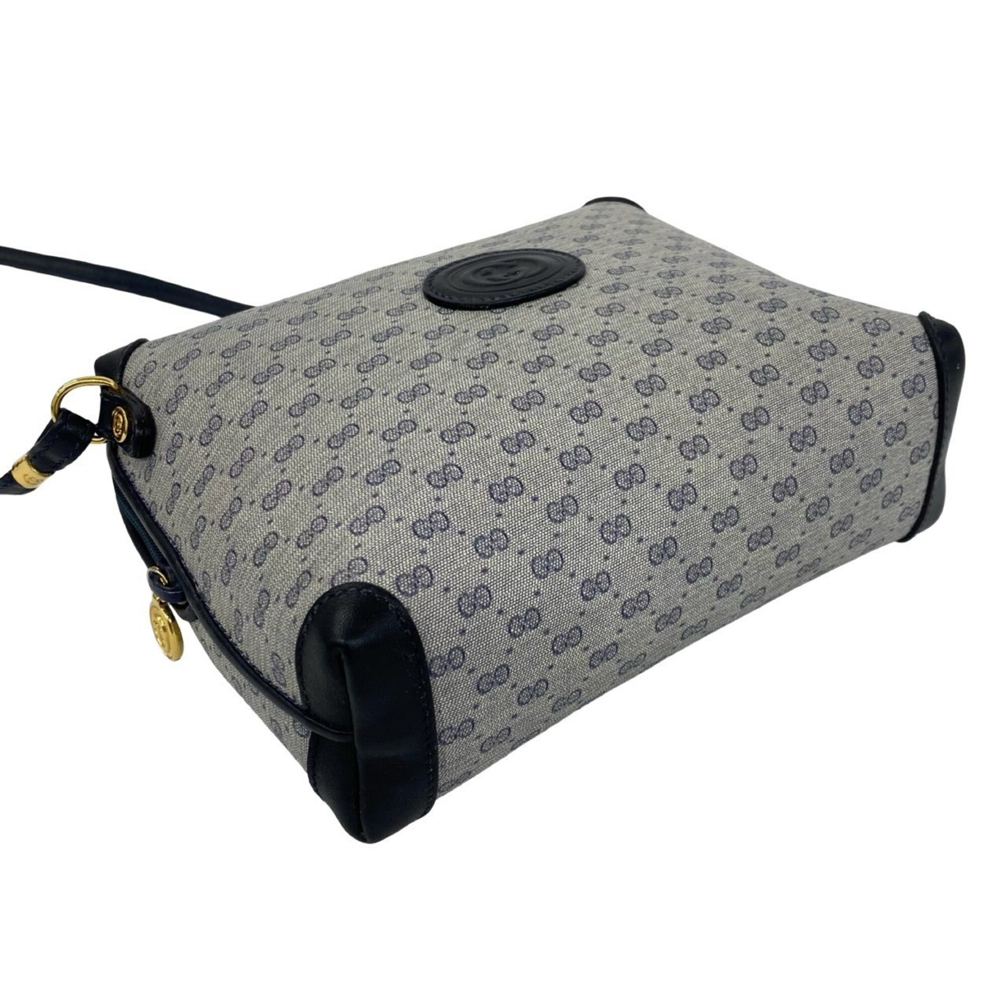 Gucci Navy Leather Pvc Shoulder Bag (Pre-Owned)