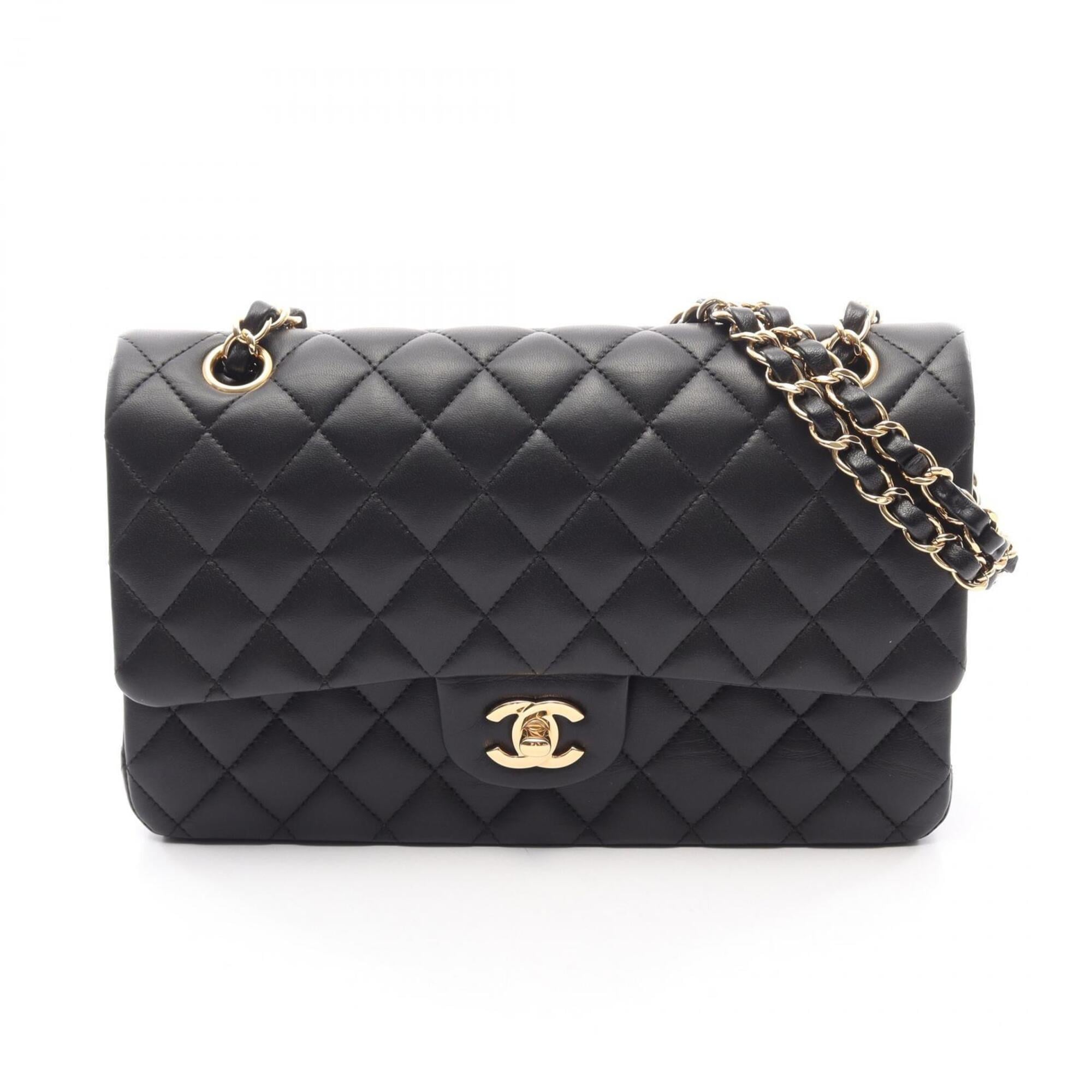 Chanel Black Leather Handbag Shoulder Bag (Pre-Owned)