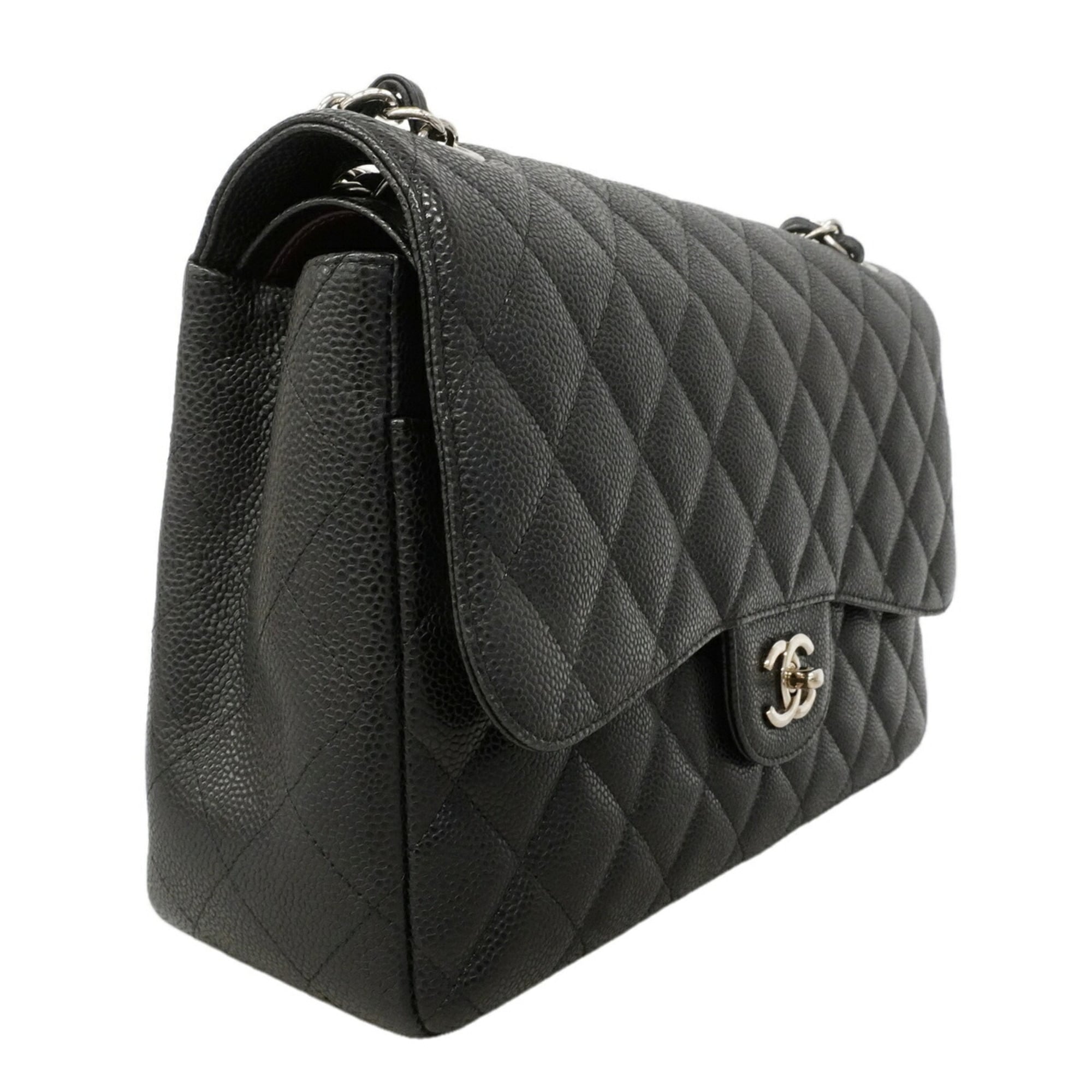 Chanel Black Grained Calfskin Shoulder Bag (Pre-Owned)