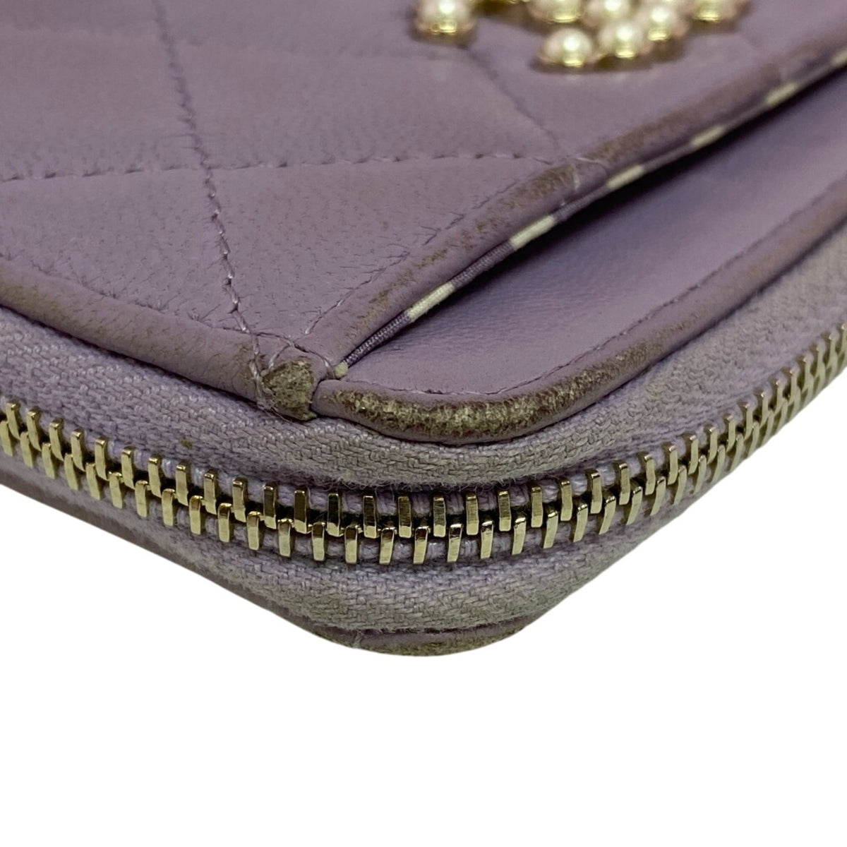 Chanel Purple Leather Coin Purse/Coin Case (Pre-Owned)