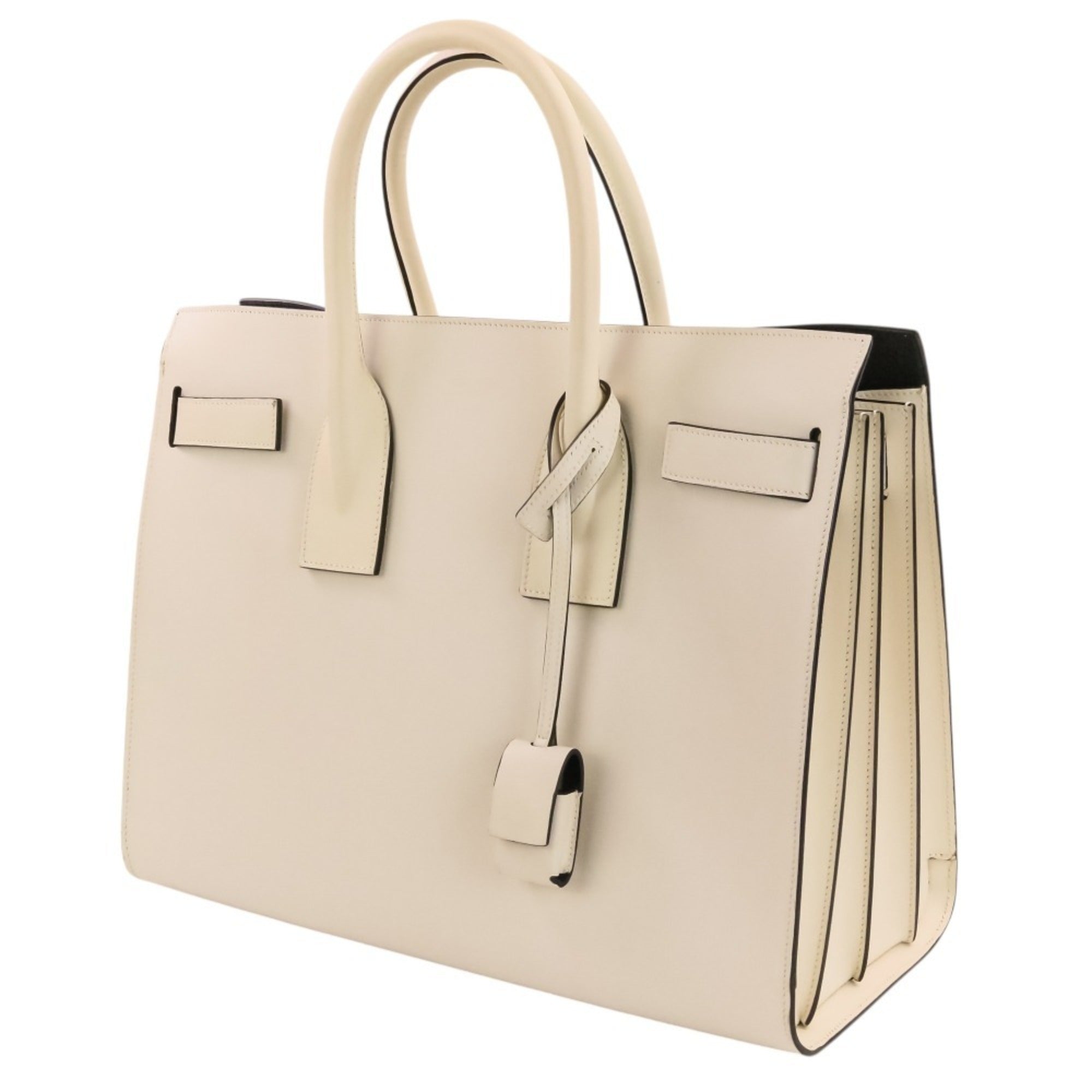 Yves Saint Laurent Ivory Leather Tote Bag (Pre-Owned)