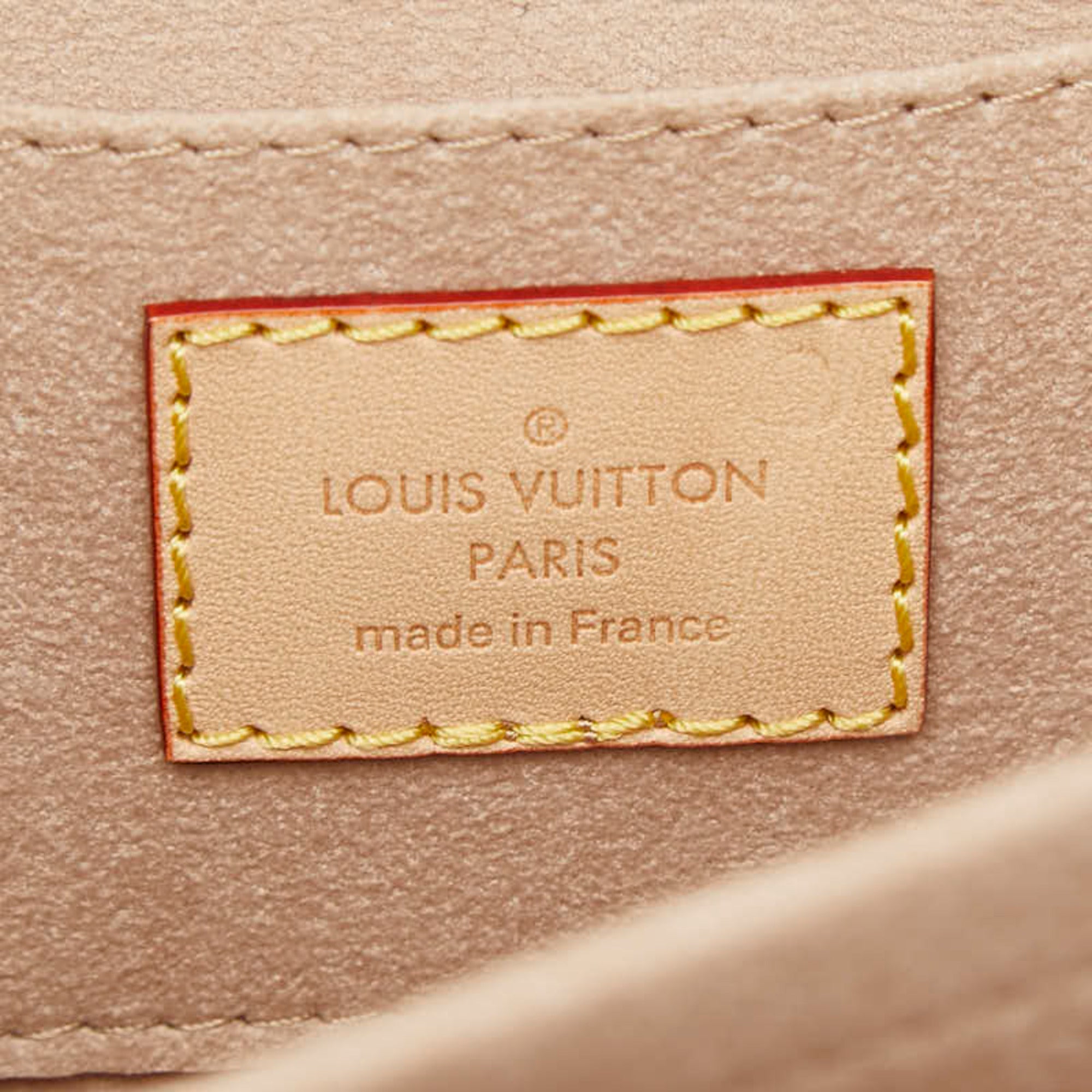 Louis Vuitton Pink Beige Leather Straw Shoulder Bag (Pre-Owned)