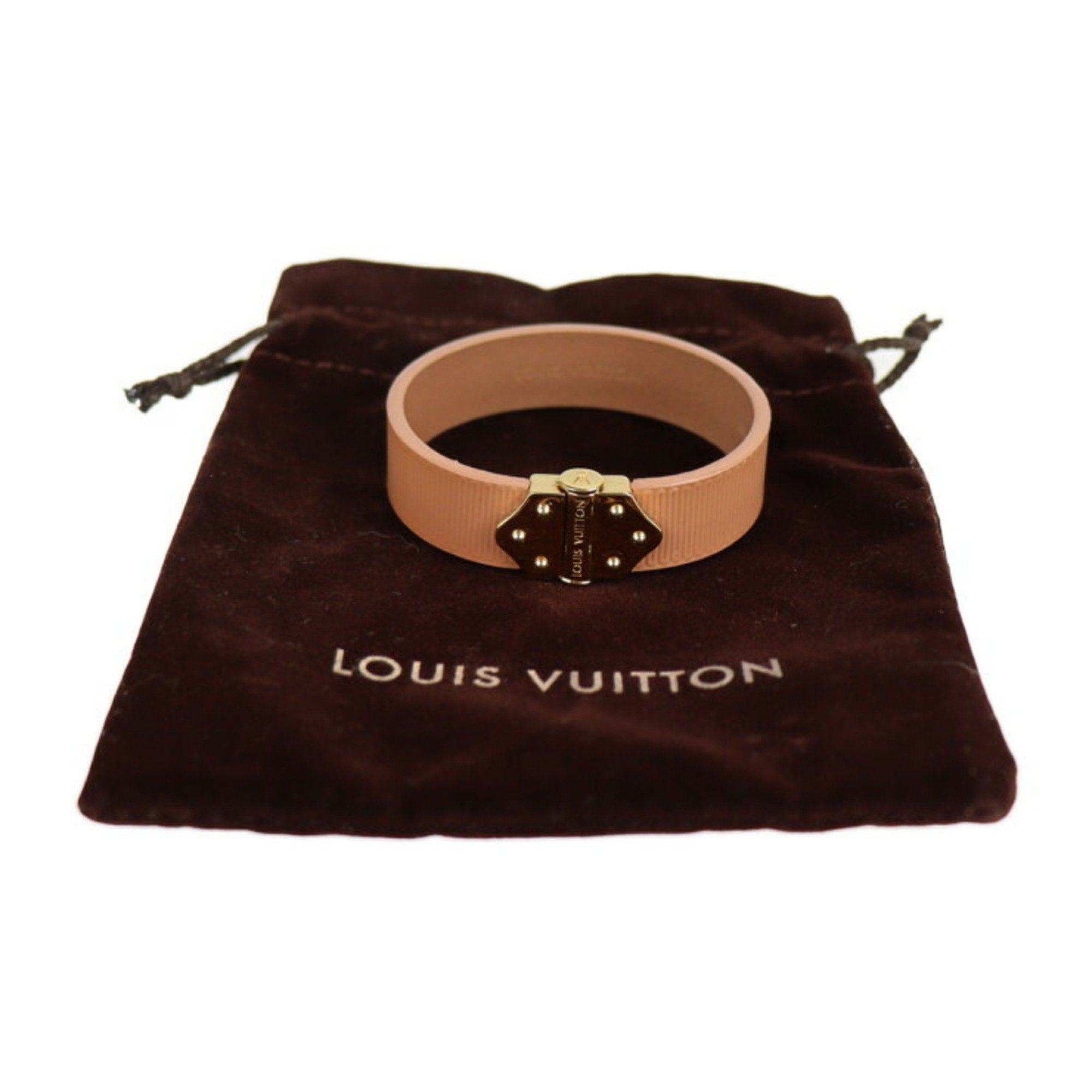 Louis Vuitton Beige Patent Leather Charm Bracelet (Pre-Owned)