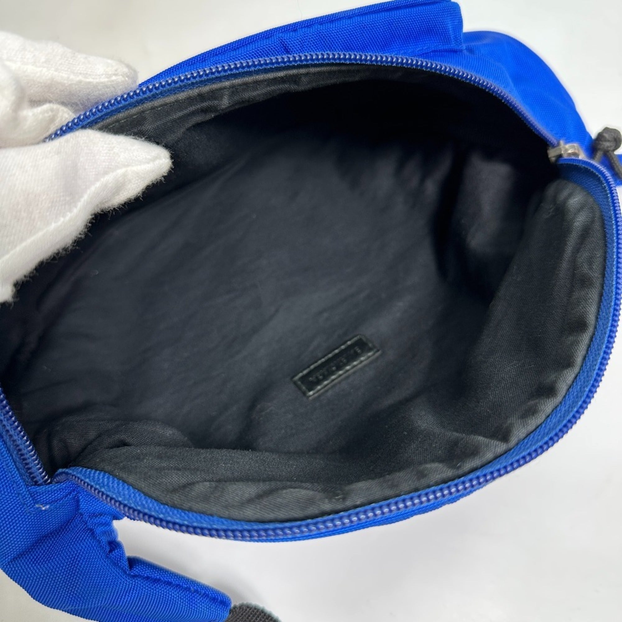 Balenciaga Black Blue Nylon Fanny Pack Shoulder Bag Sling Bag (Pre-Owned)