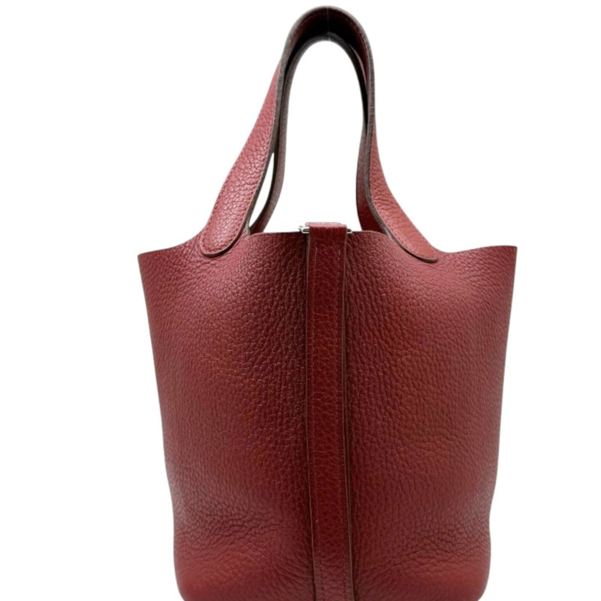 Hermes Rouge Garance Taurillon Clemence Leather Handbag (Pre-Owned)