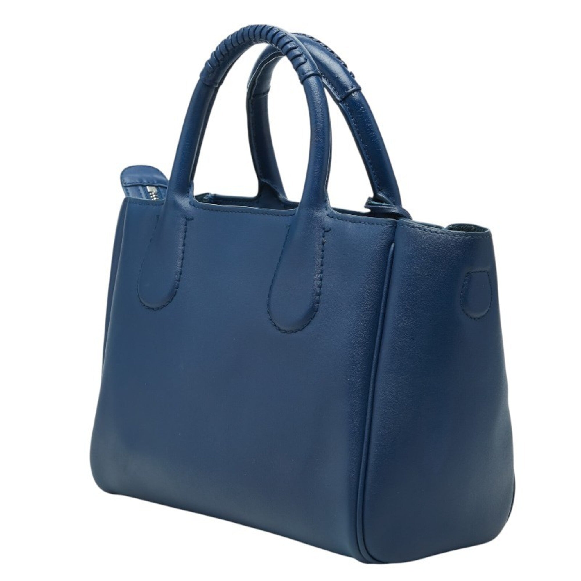 Salvatore Ferragamo Blue Leather Handbag Shoulder Bag (Pre-Owned)
