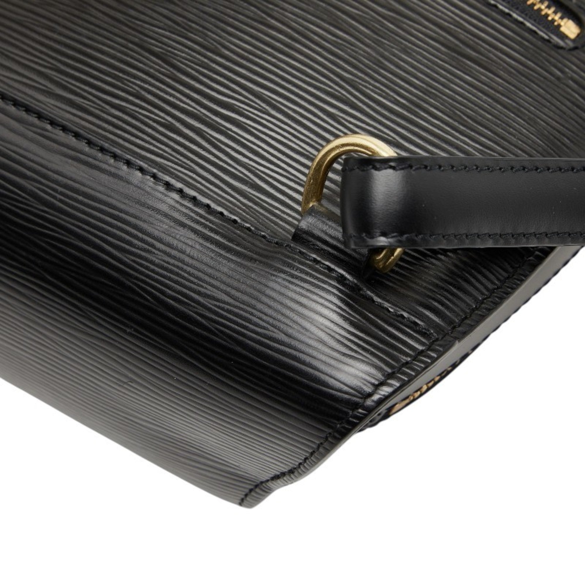 Louis Vuitton Black Noir Leather Backpack (Pre-Owned)
