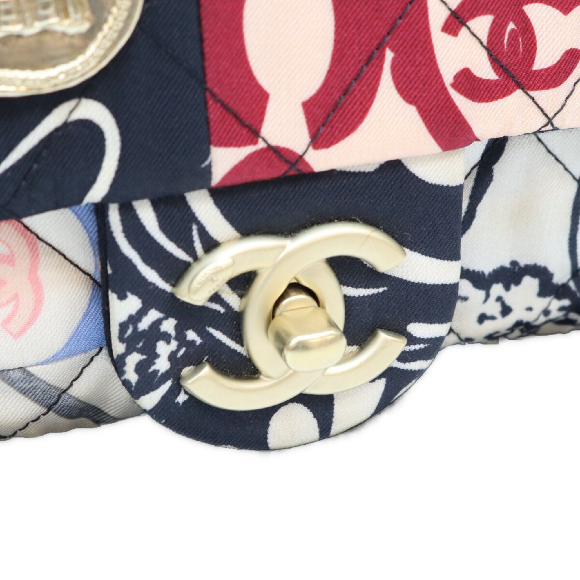 Chanel Multi-Color Cotton Shoulder Bag (Pre-Owned)