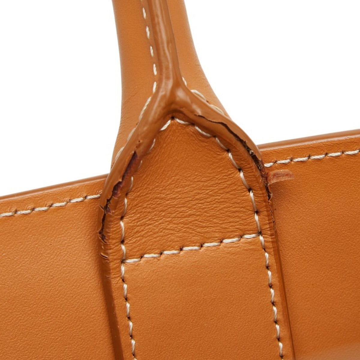 Celine Cabas Brown Ivory Canvas Leather Handbag Shoulder Bag (Pre-Owned)