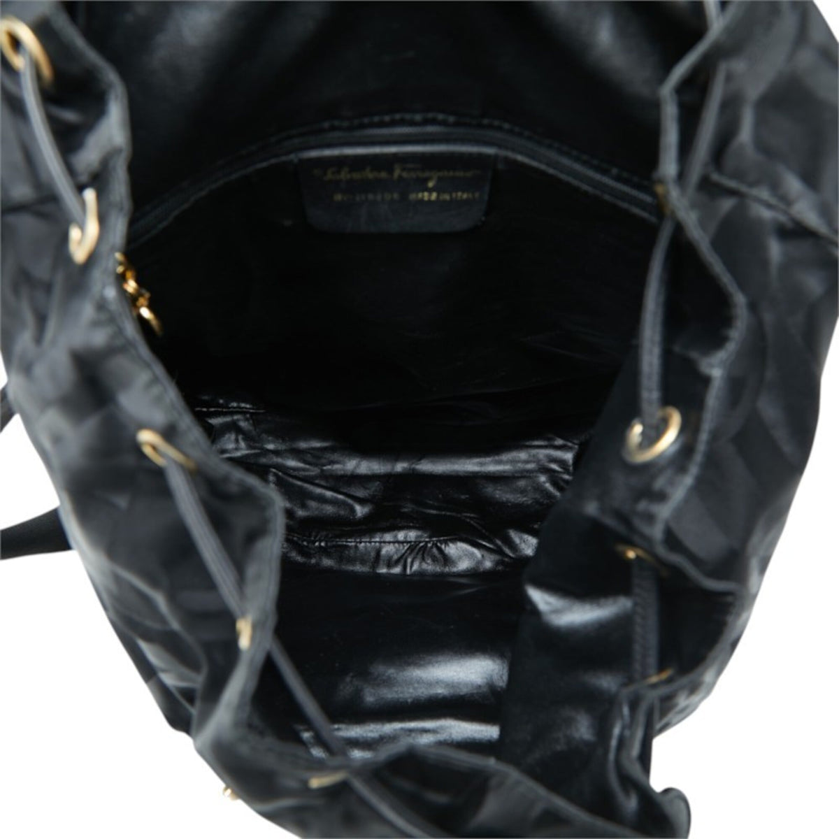 Salvatore Ferragamo Black Nylon Leather Backpack (Pre-Owned)