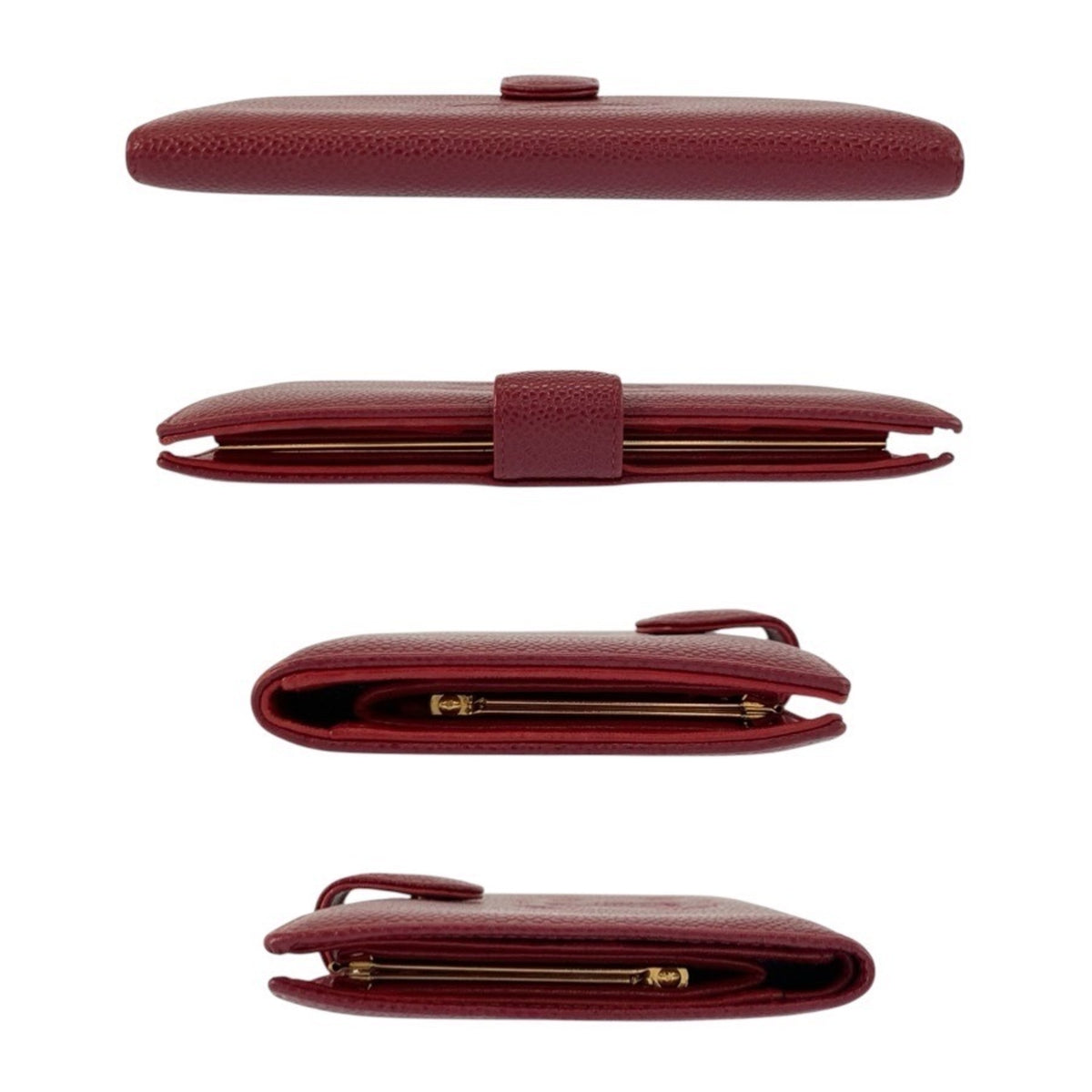 Chanel Wine Leather Wallet (Bi-Fold) (Pre-Owned)