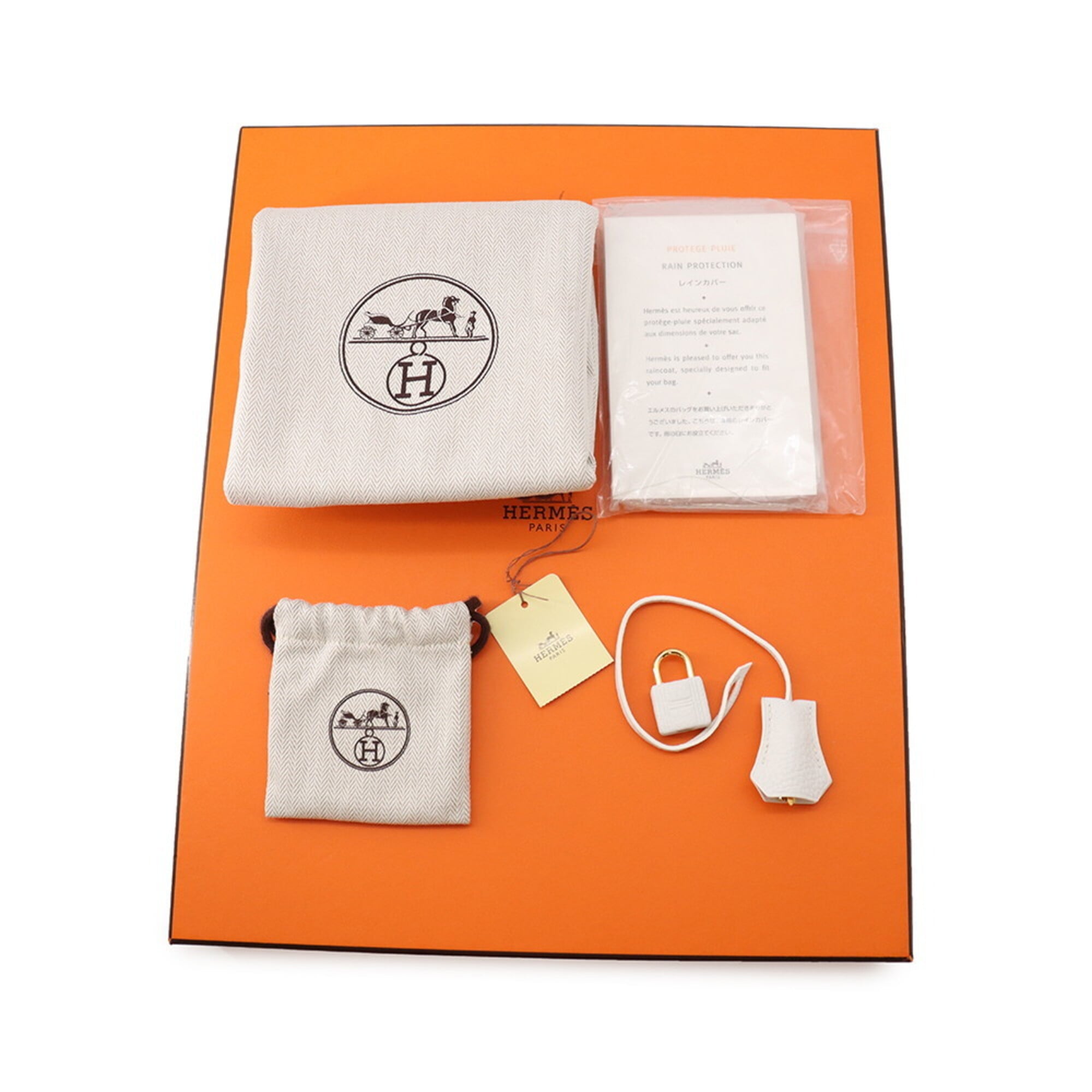 Hermes White Taurillon Clemence Leather Handbag (Pre-Owned)