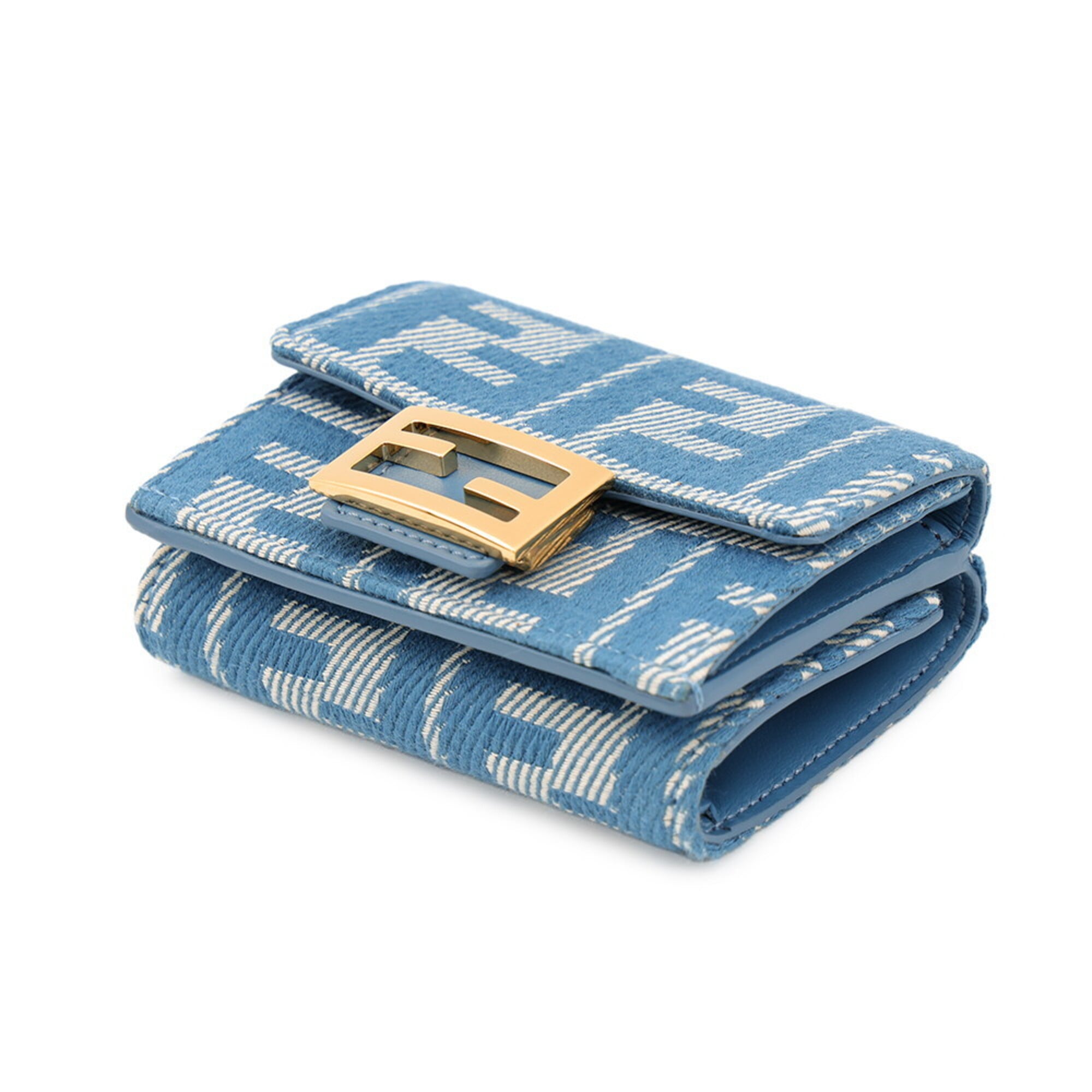 Fendi Blue Canvas Wallet (Tri-Fold) (Pre-Owned)